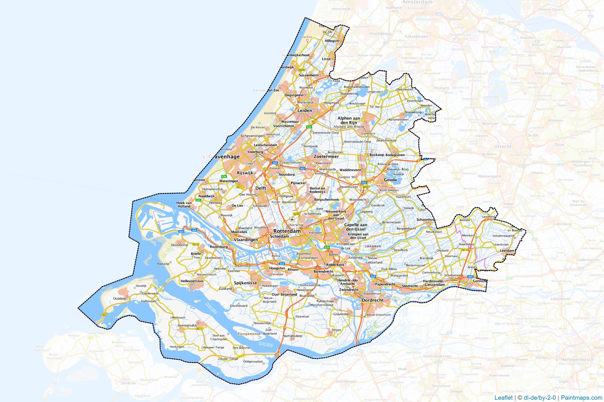 Güney Hollanda (Hollanda) Haritası Örnekleri-1