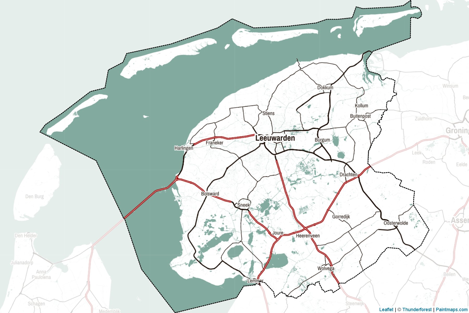 Friesland (Netherlands) Map Cropping Samples-2