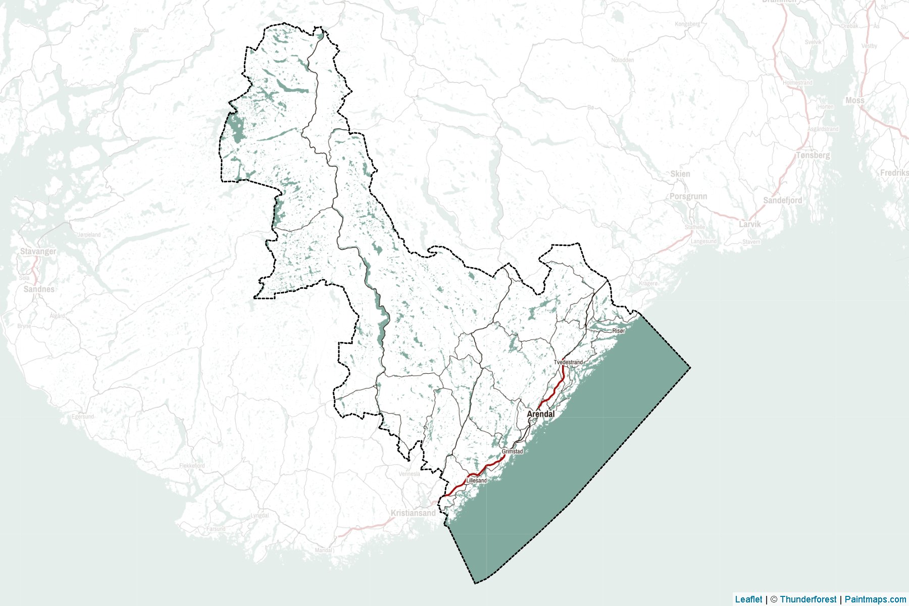 Aust-Agder (Norway) Map Cropping Samples-2