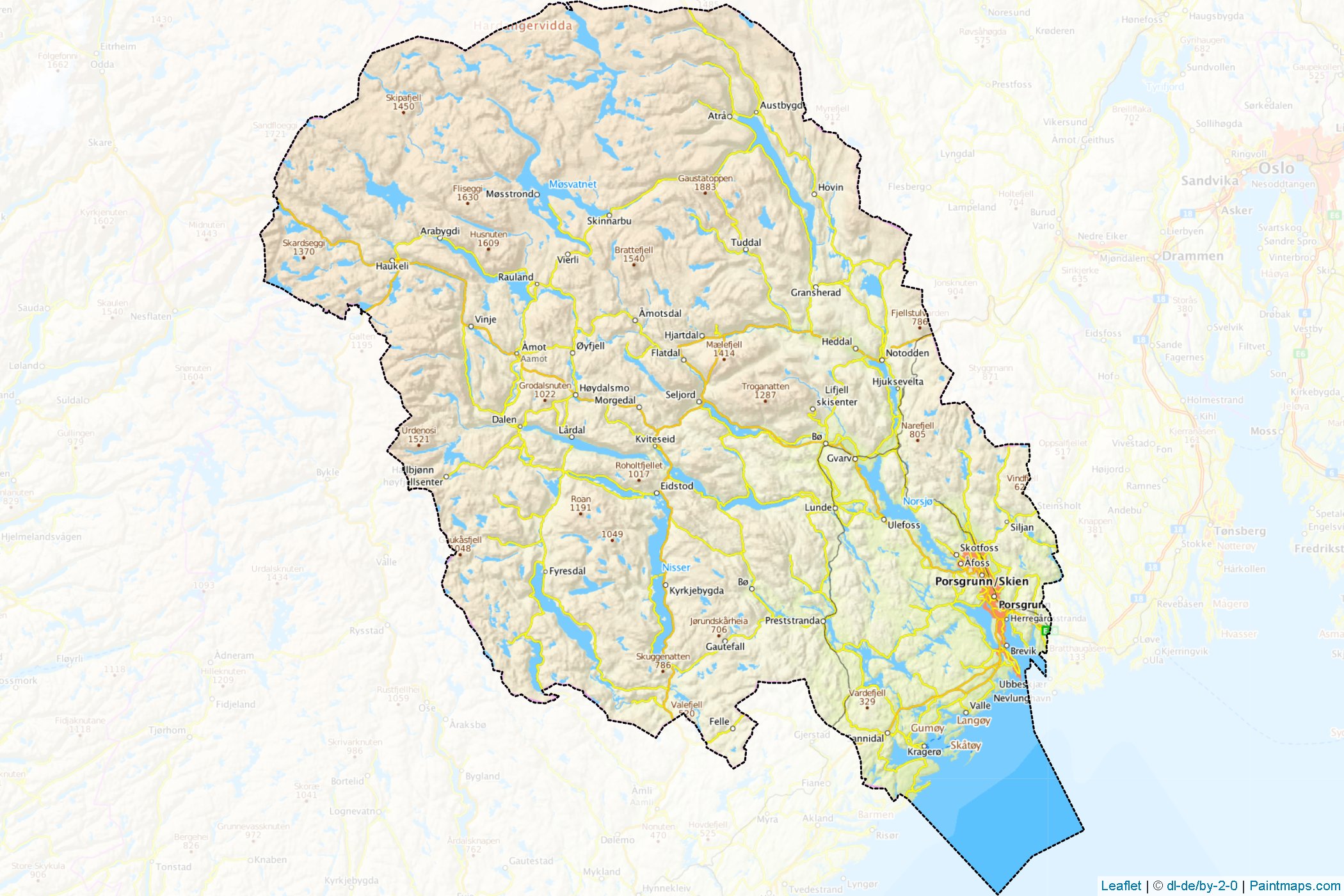 Telemark (Norway) Map Cropping Samples-1