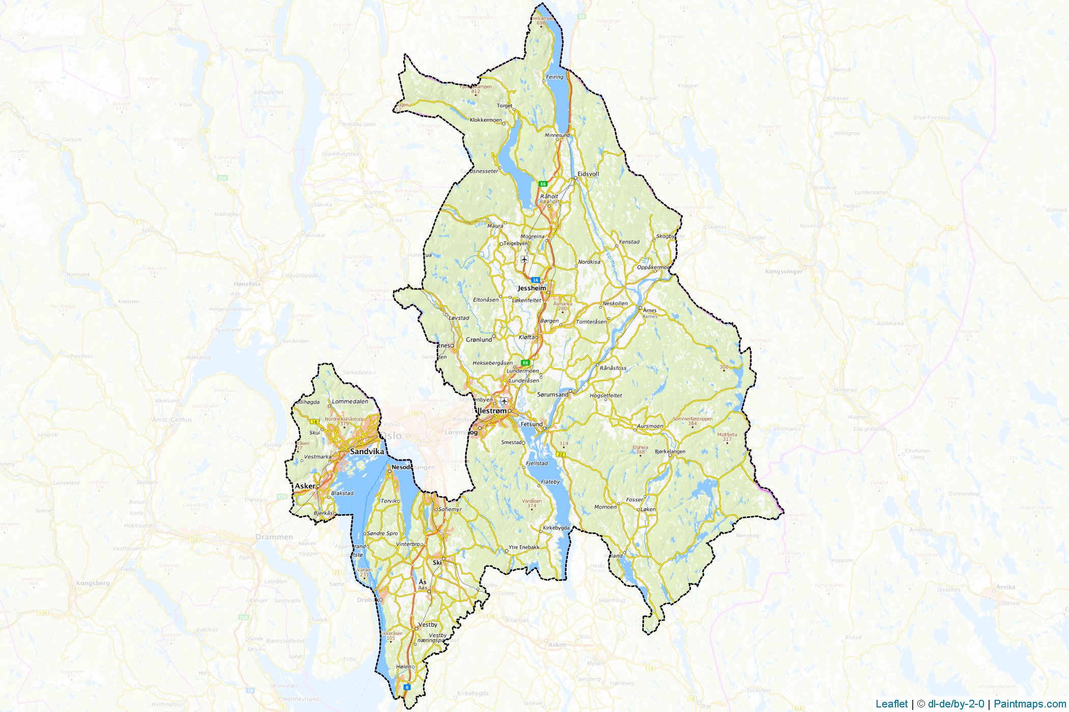 Akershus (Norway) Map Cropping Samples-1