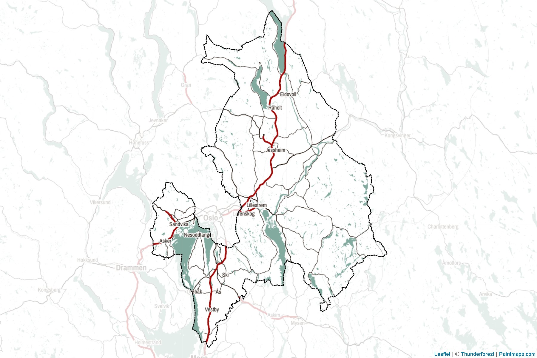 Akershus (Norway) Map Cropping Samples-2