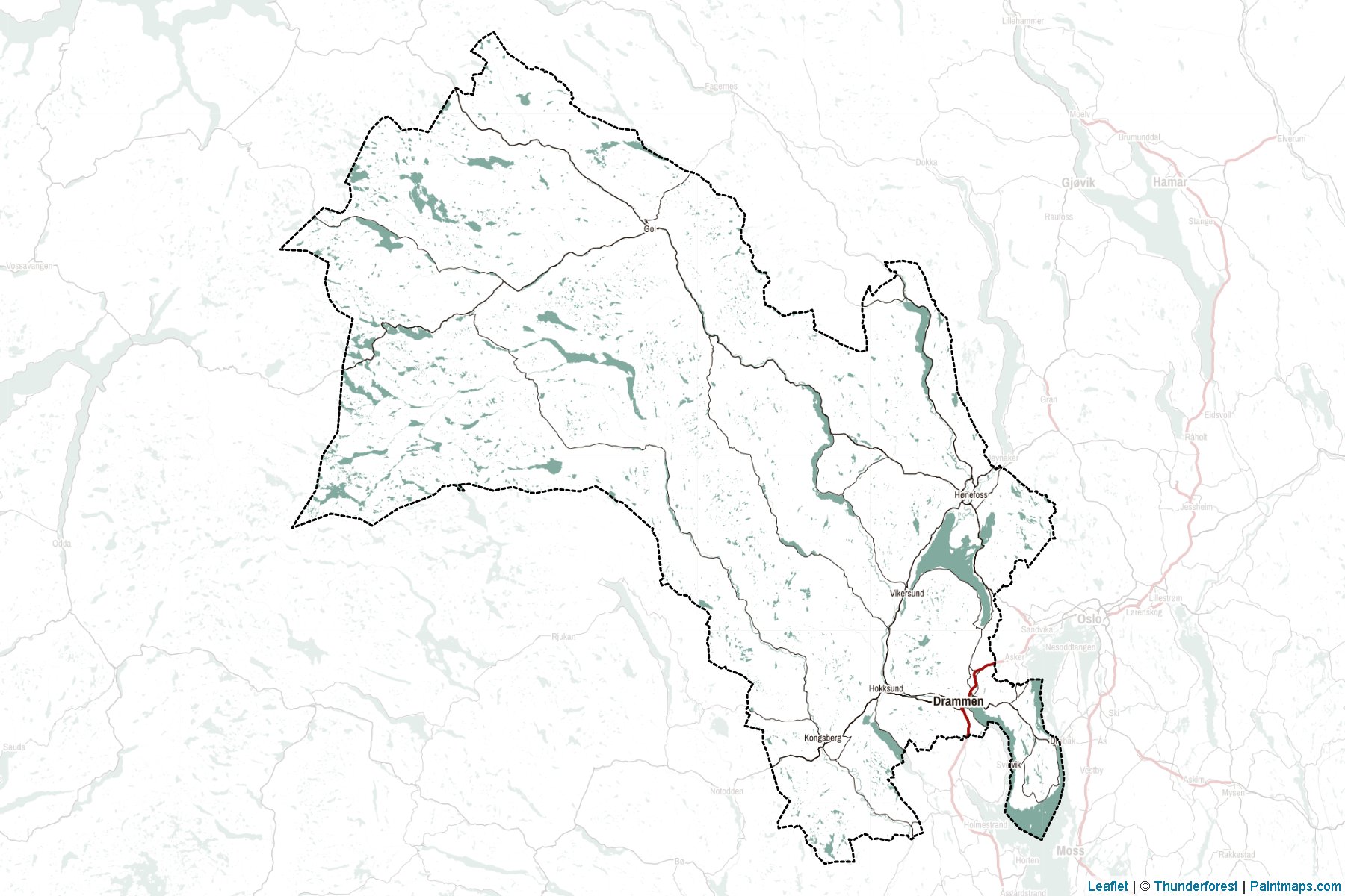 Muestras de recorte de mapas Buskerud (Noruega)-2