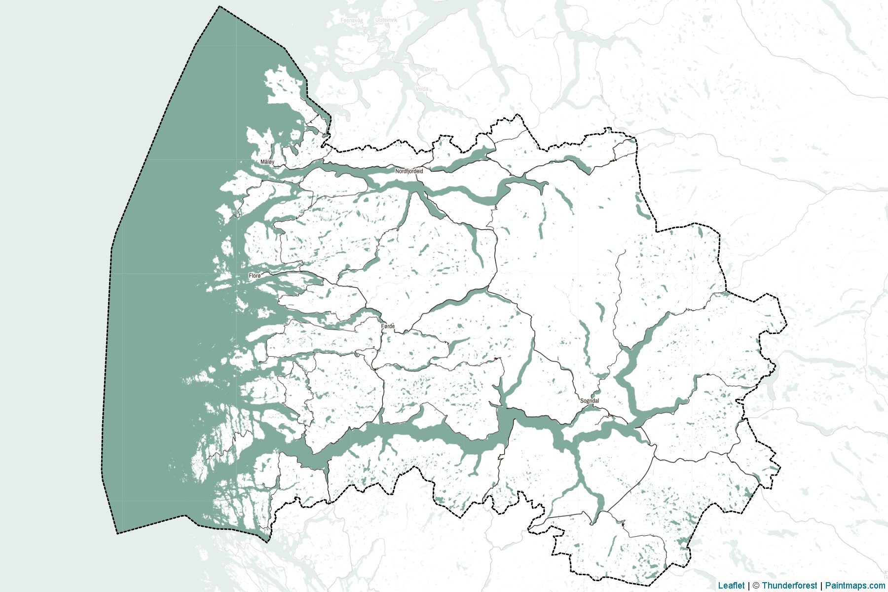 Sogn og Fjordane (Norveç) Haritası Örnekleri-2