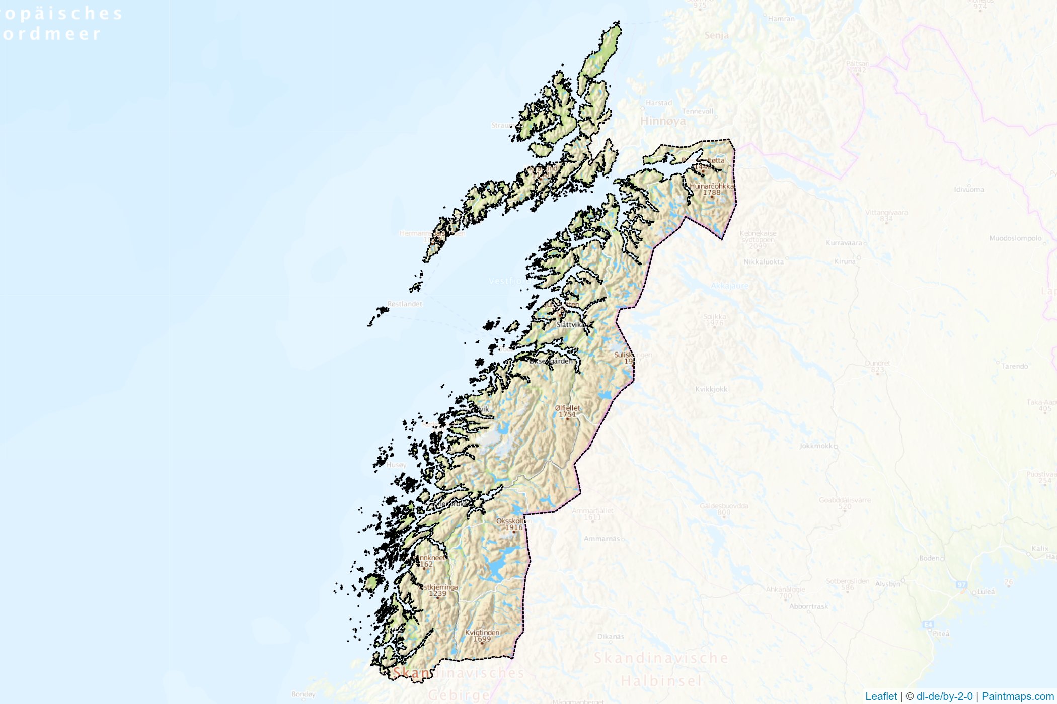 Nordland (Norway) Map Cropping Samples-1