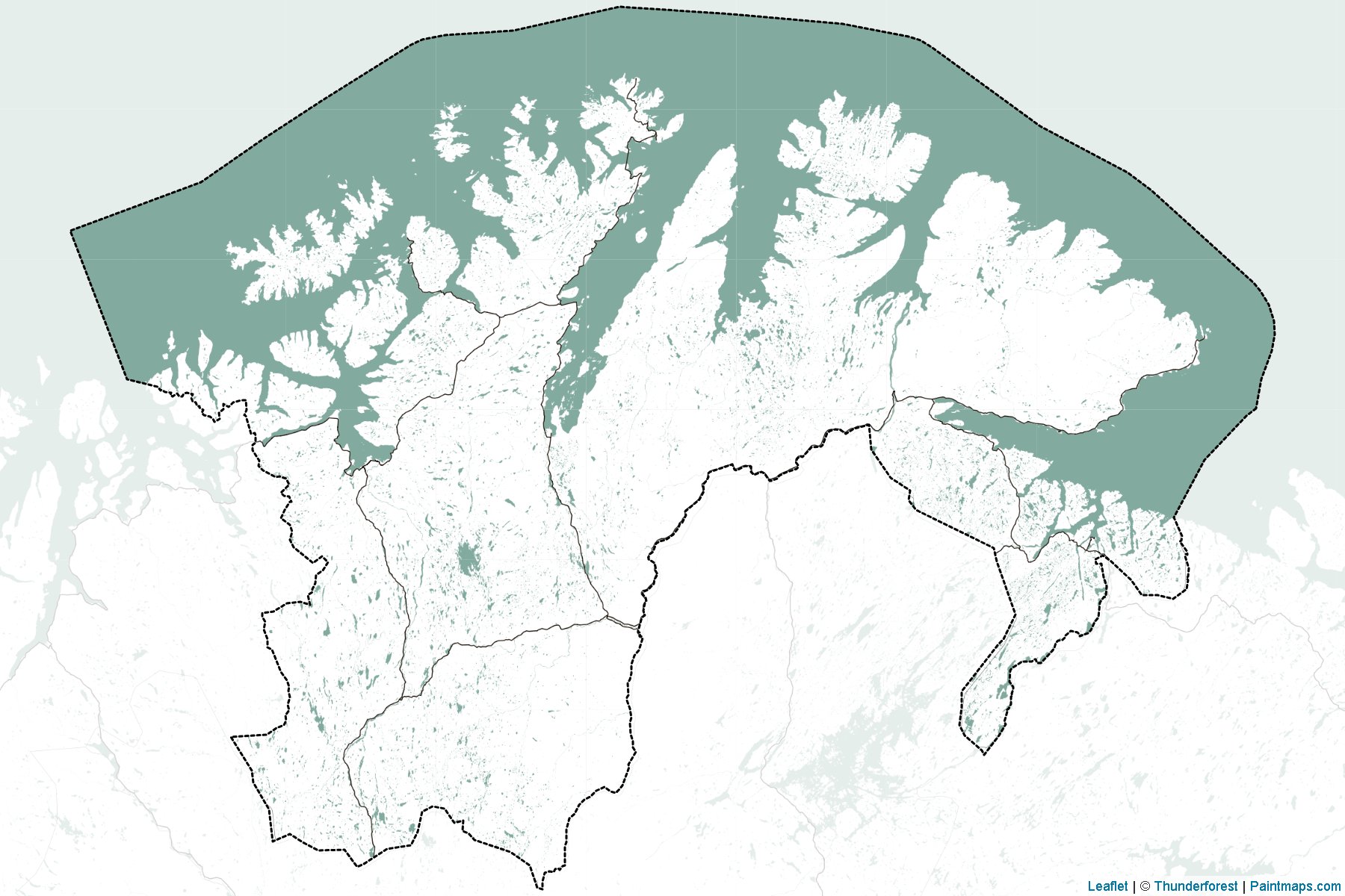 Muestras de recorte de mapas Finnmark (Noruega)-2