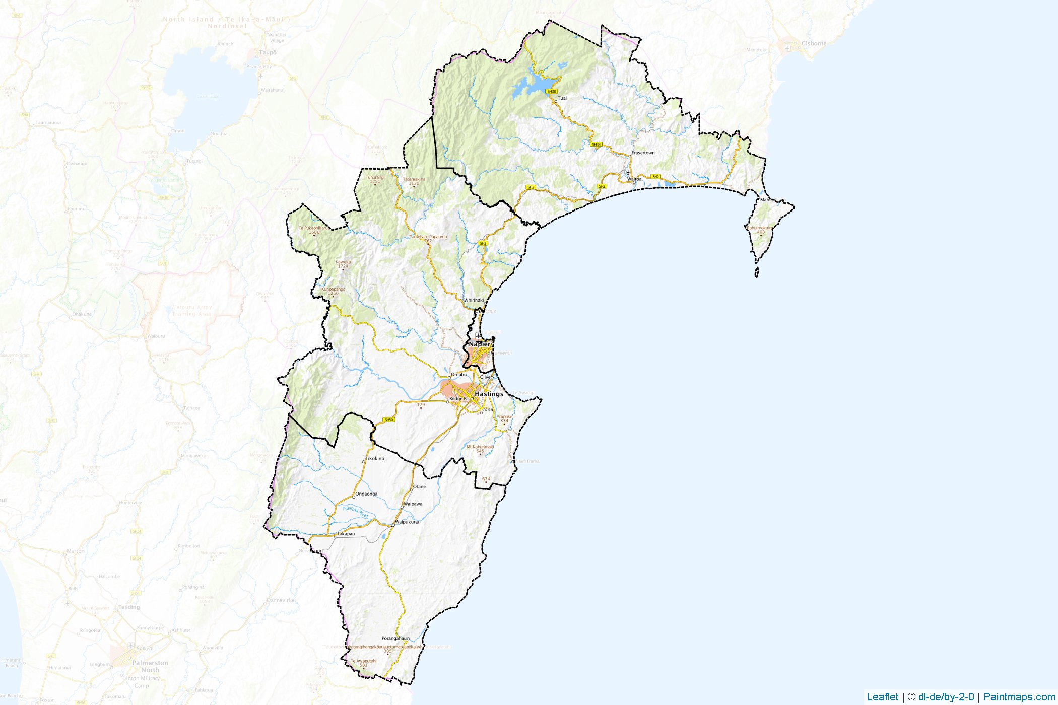 Hawke's Bay Region (New Zealand) Map Cropping Samples-1