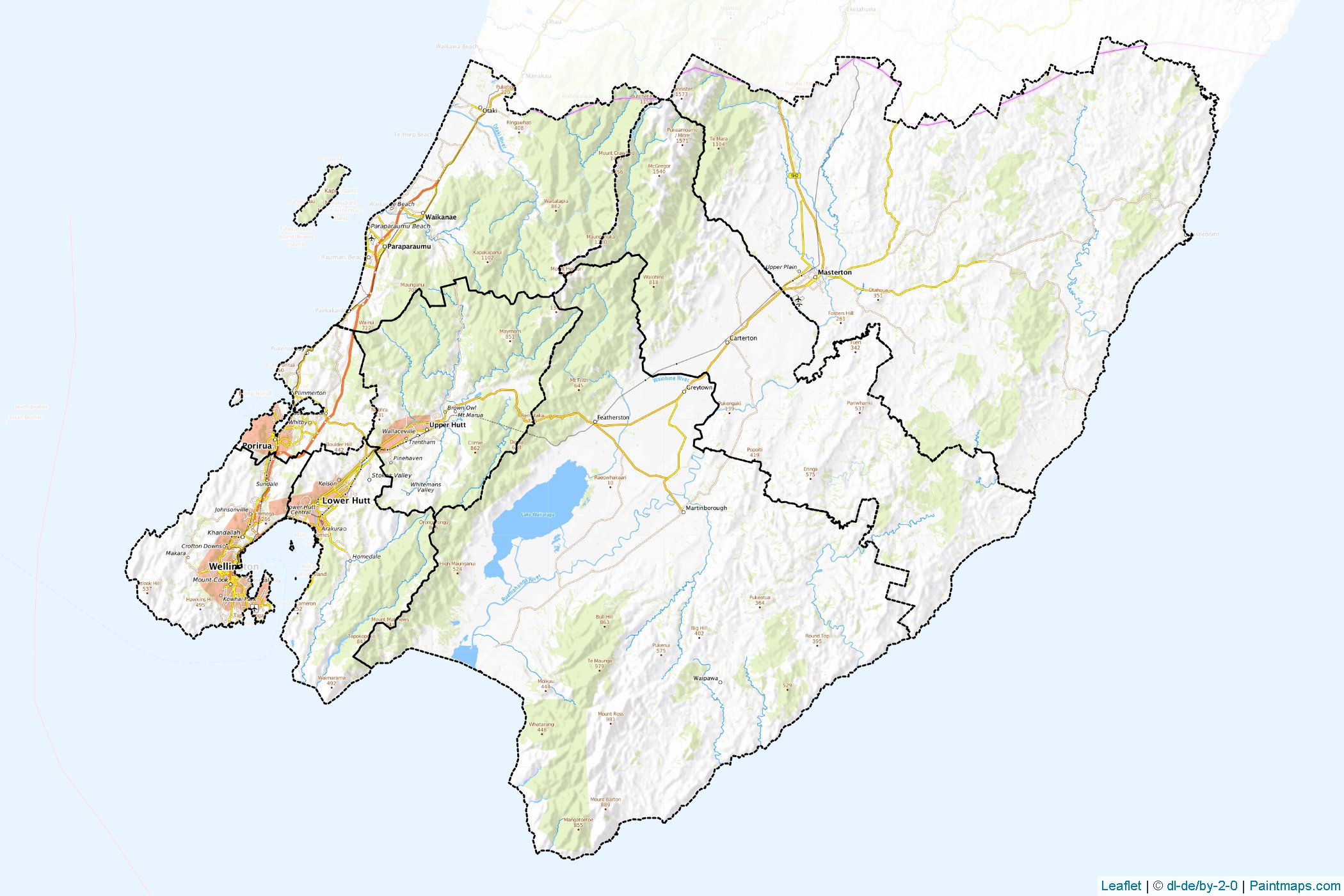 Muestras de recorte de mapas Wellington Region (Nueva Zelanda)-1