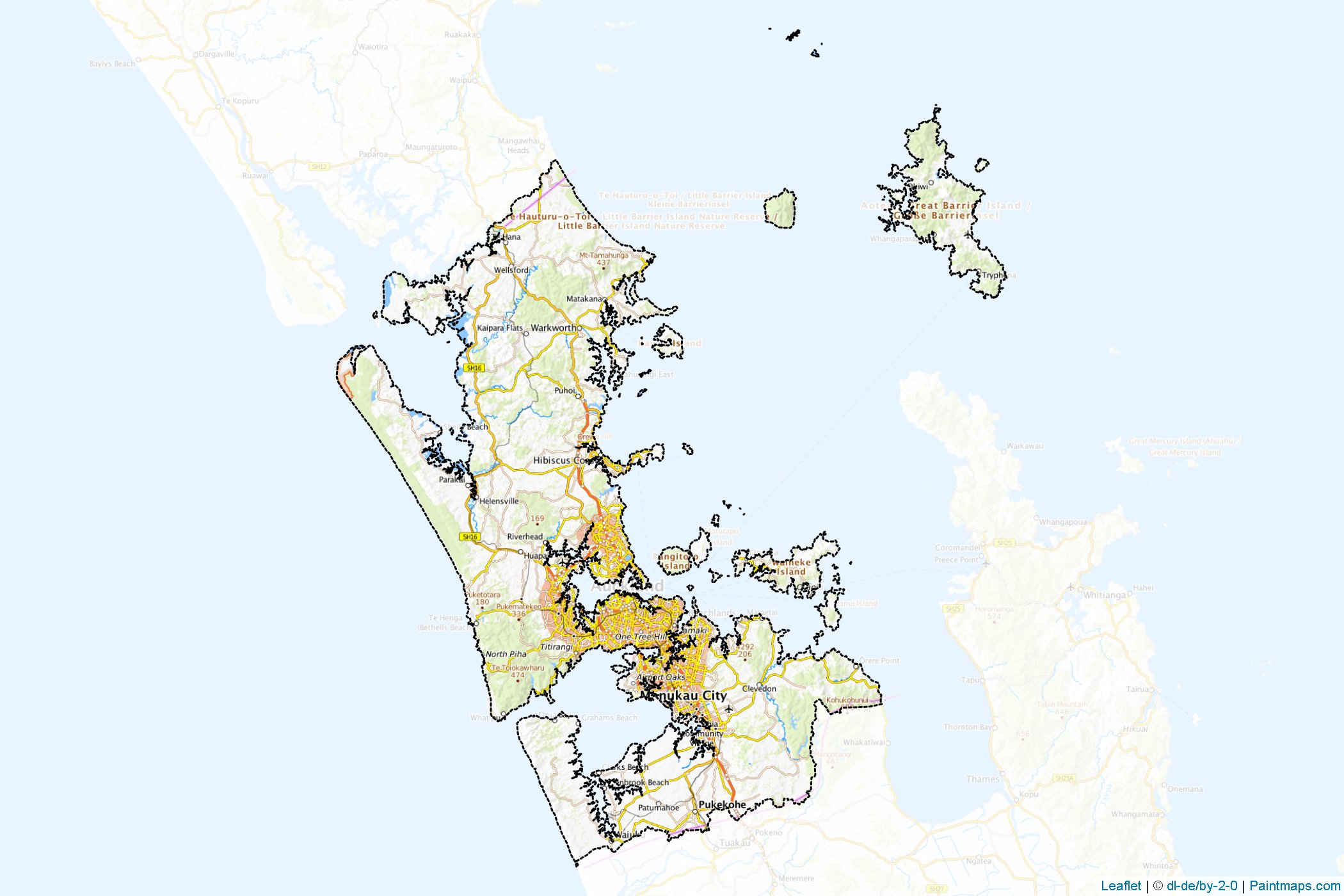 Muestras de recorte de mapas Auckland Region (Nueva Zelanda)-1