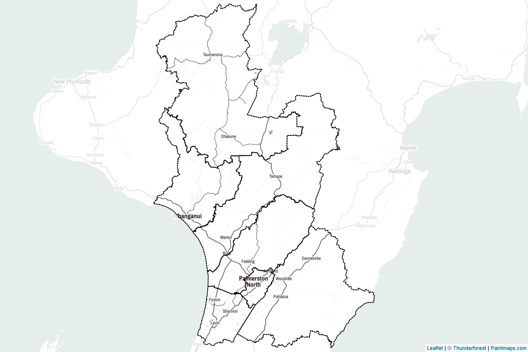 Muestras de recorte de mapas Manawatu-Wanganui Region (Nueva Zelanda)-2