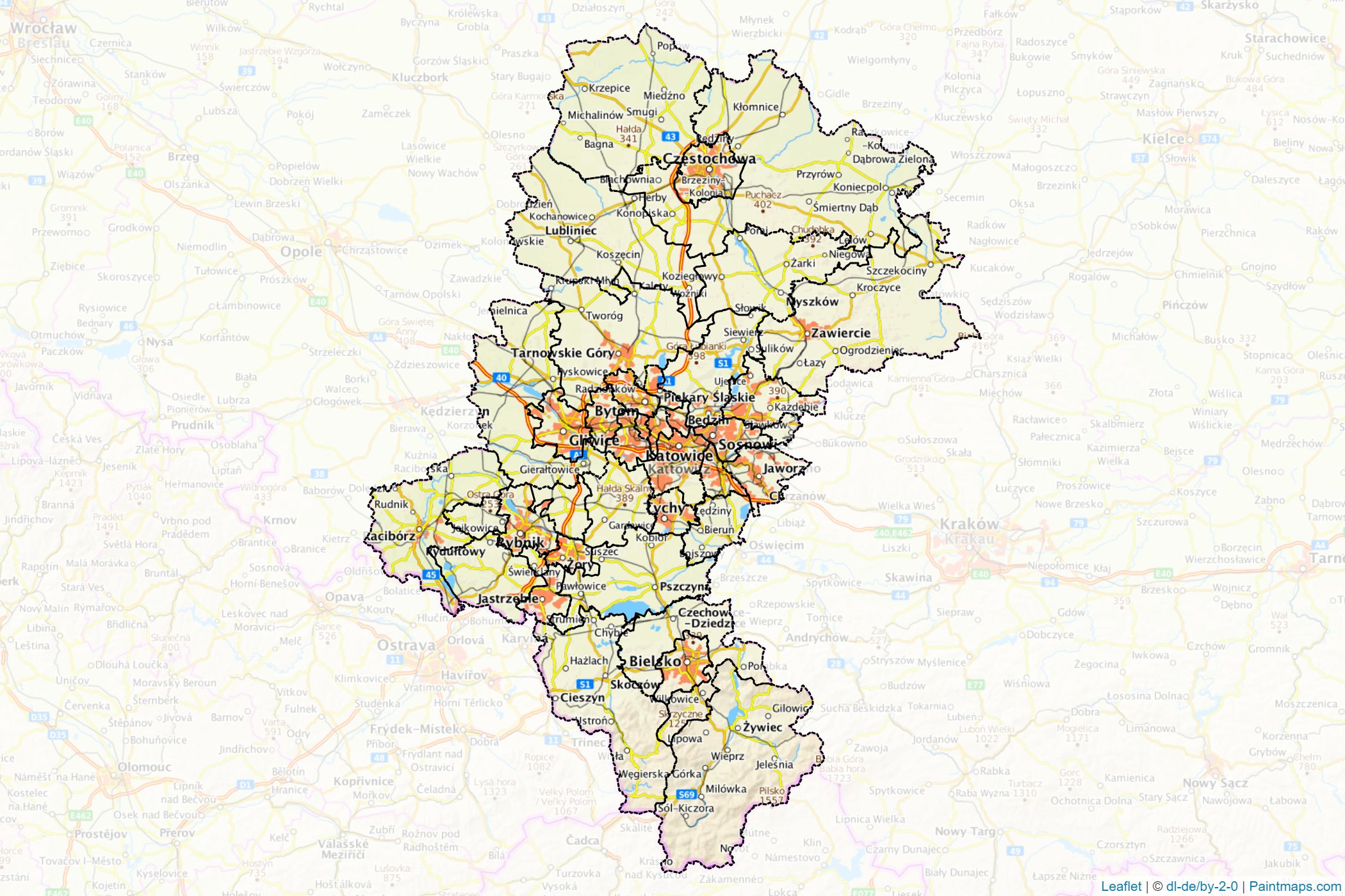 Silesian Voivodeship (Poland) Map Cropping Samples-1