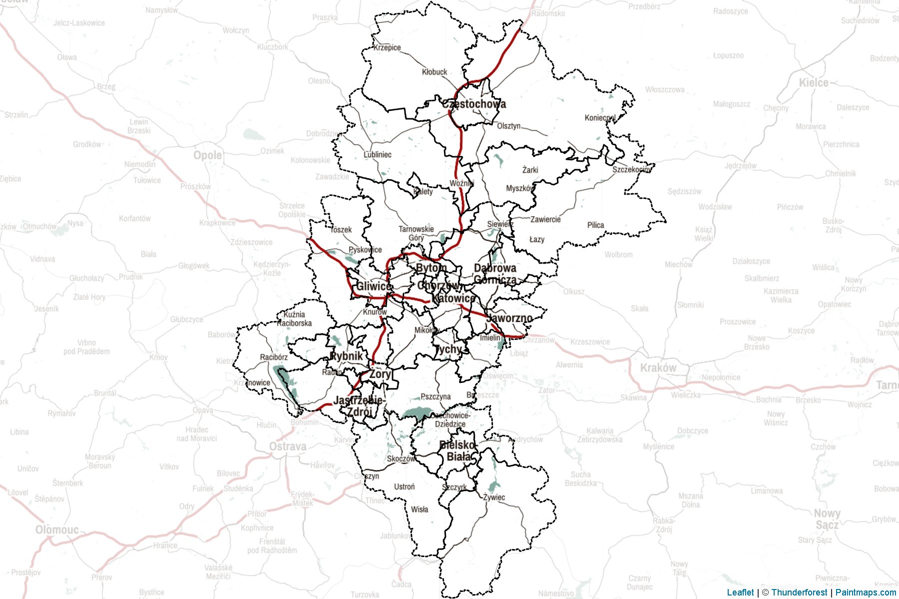 Silesian Voivodeship (Poland) Map Cropping Samples-2