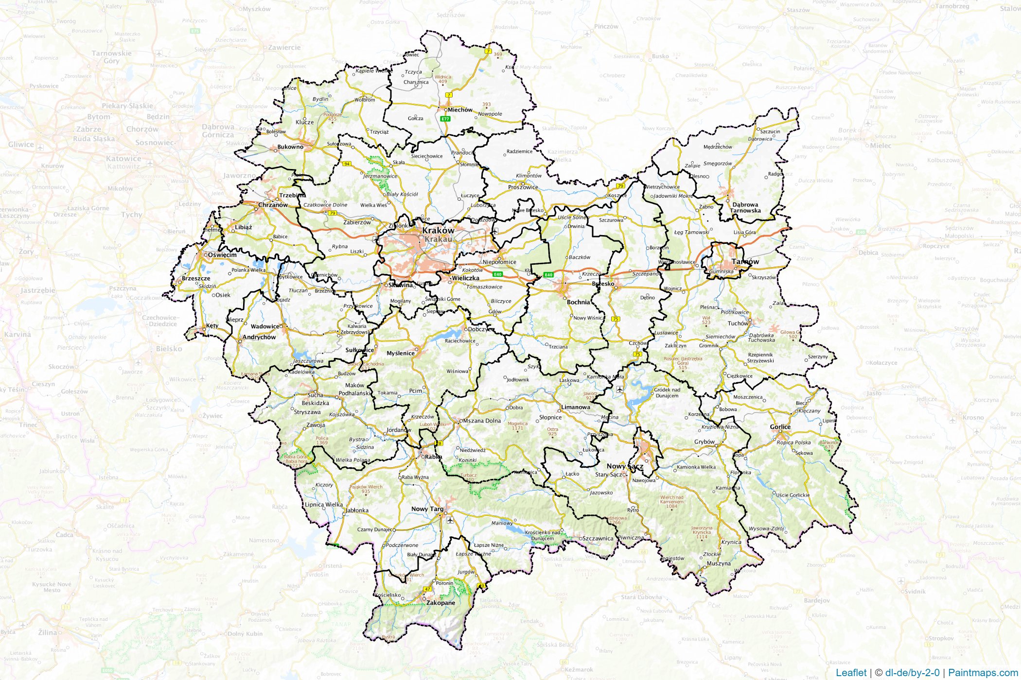 Lesser Poland Voivodeship (Poland) Map Cropping Samples-1