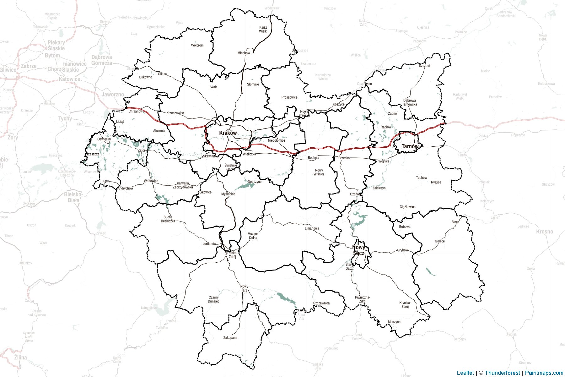 Lesser Poland Voivodeship (Poland) Map Cropping Samples-2