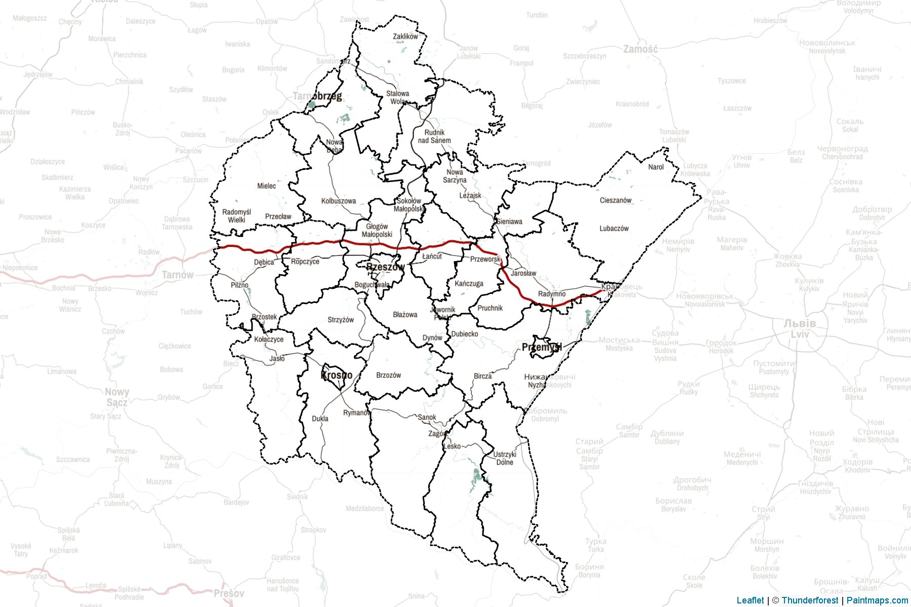 Podkarpackie (Poland) Map Cropping Samples-2