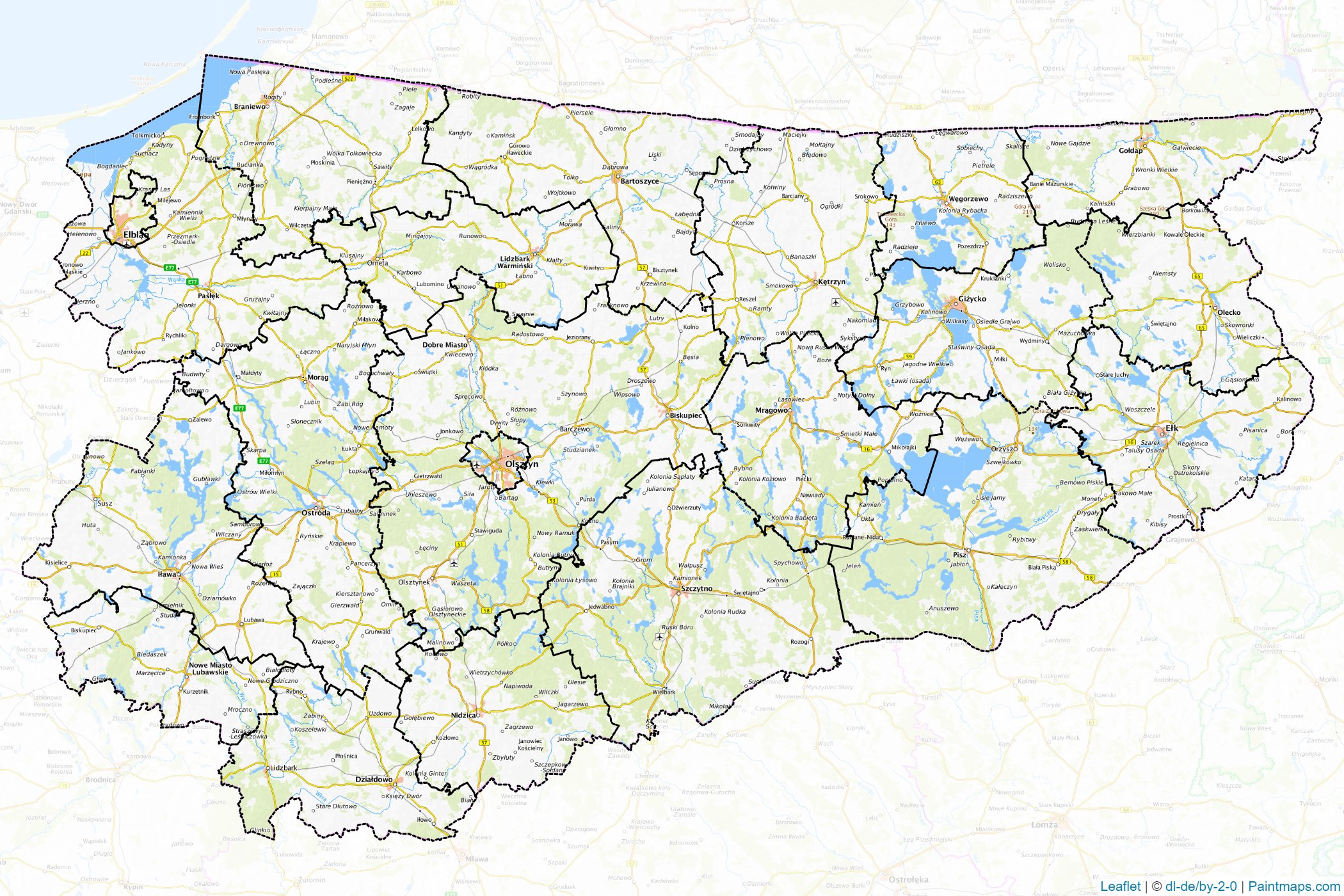 Warmian-Masurian Voivodeship (Poland) Map Cropping Samples-1