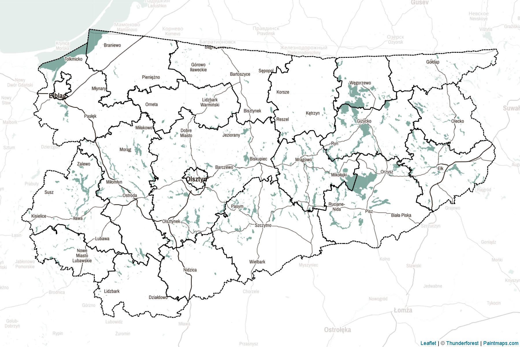 Warmian-Masurian Voivodeship (Poland) Map Cropping Samples-2