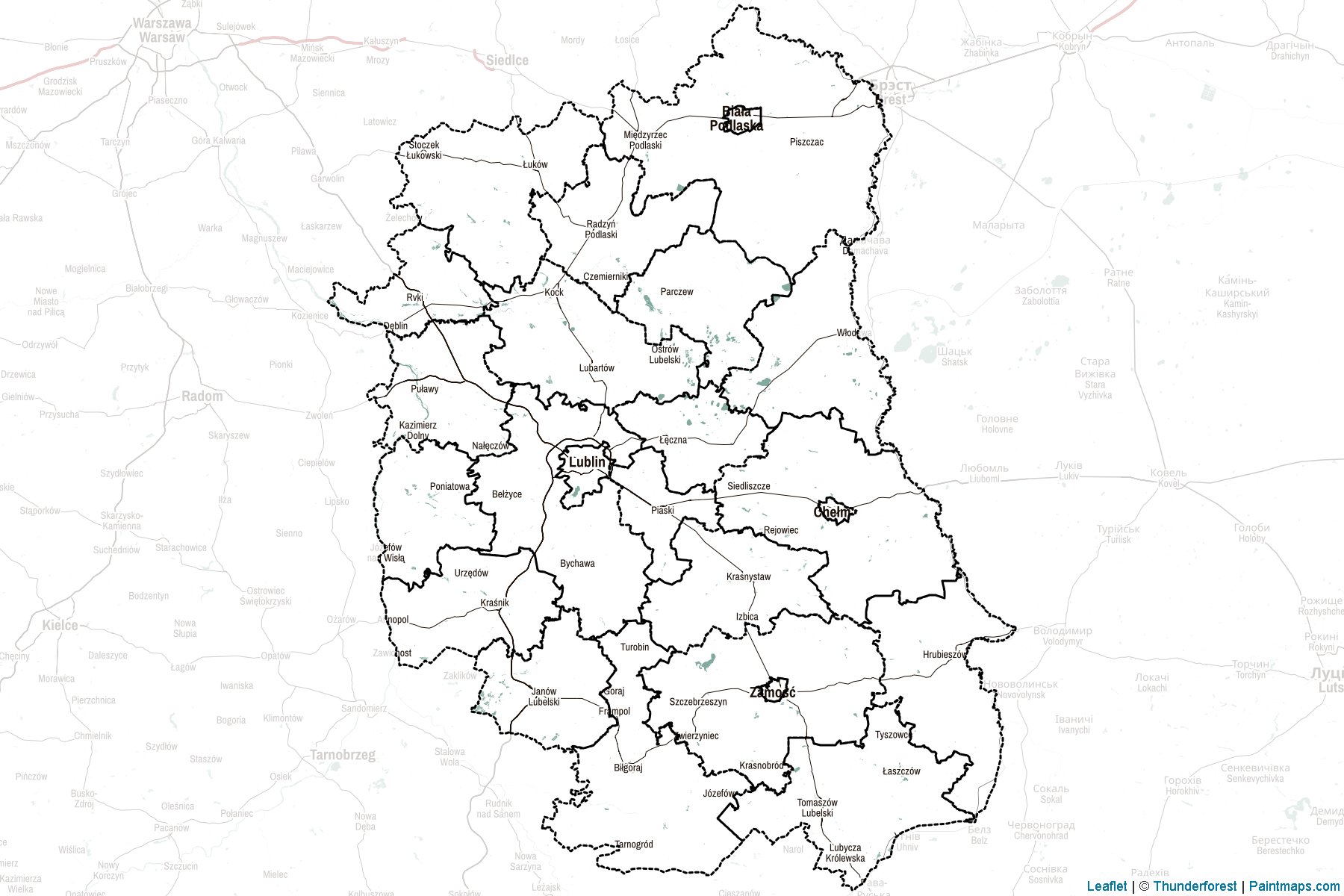 Muestras de recorte de mapas Lubelskie (Polonia)-2