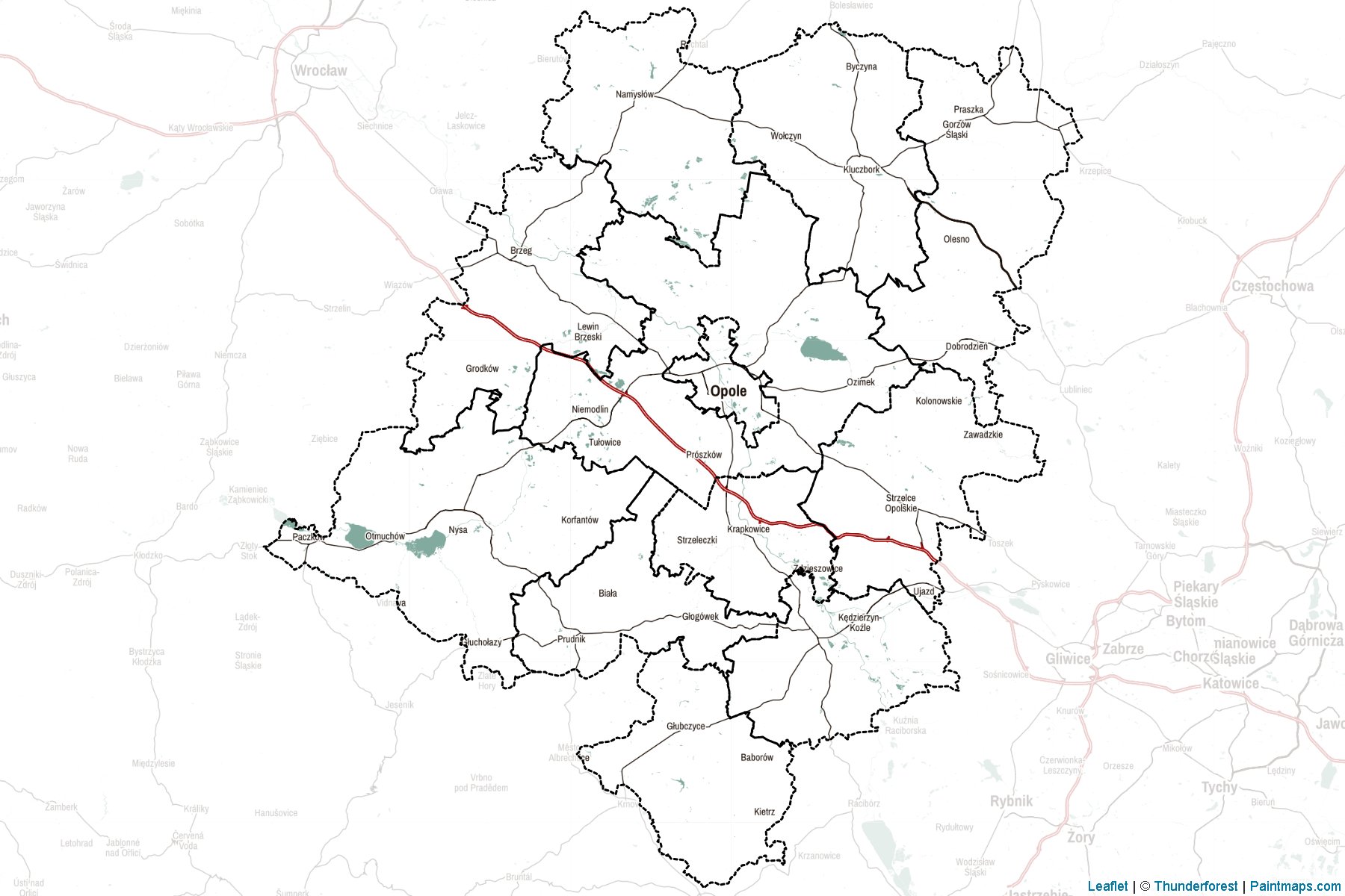 Muestras de recorte de mapas Opolskie (Polonia)-2