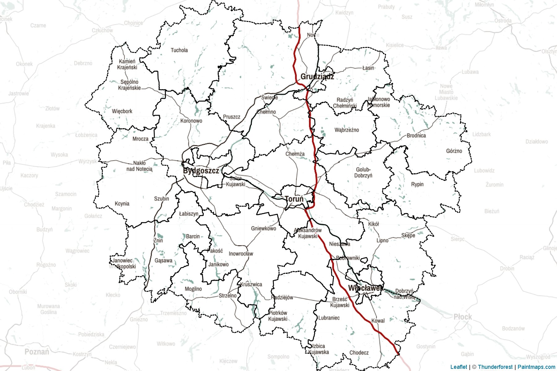 Muestras de recorte de mapas Kujawsko-Pomorskie (Polonia)-2