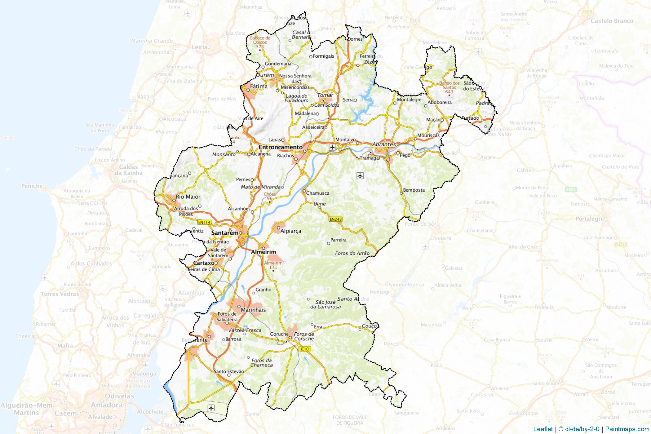 Santarém District (Portekiz) Haritası Örnekleri-1