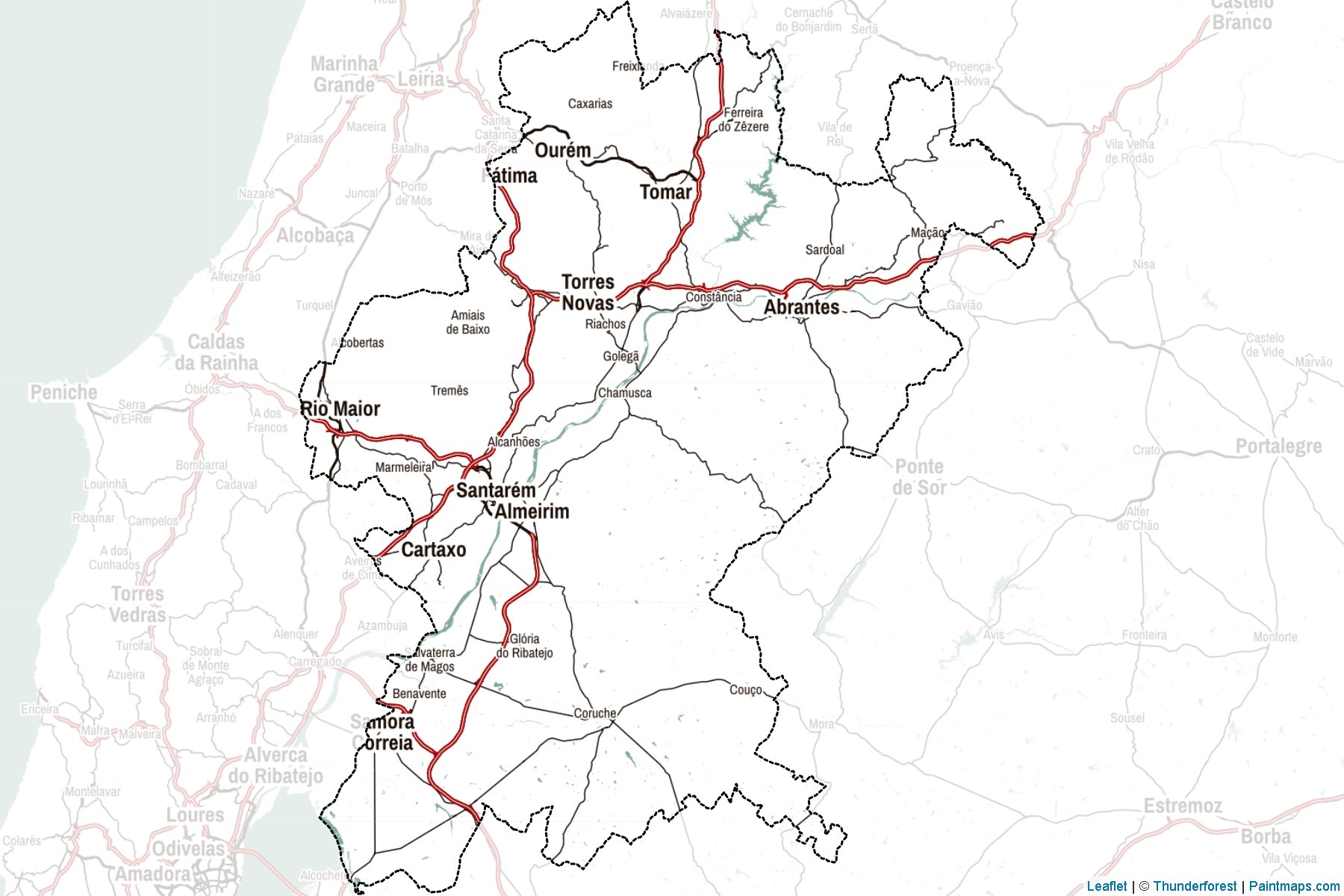 Muestras de recorte de mapas Santarém (Portugal)-2