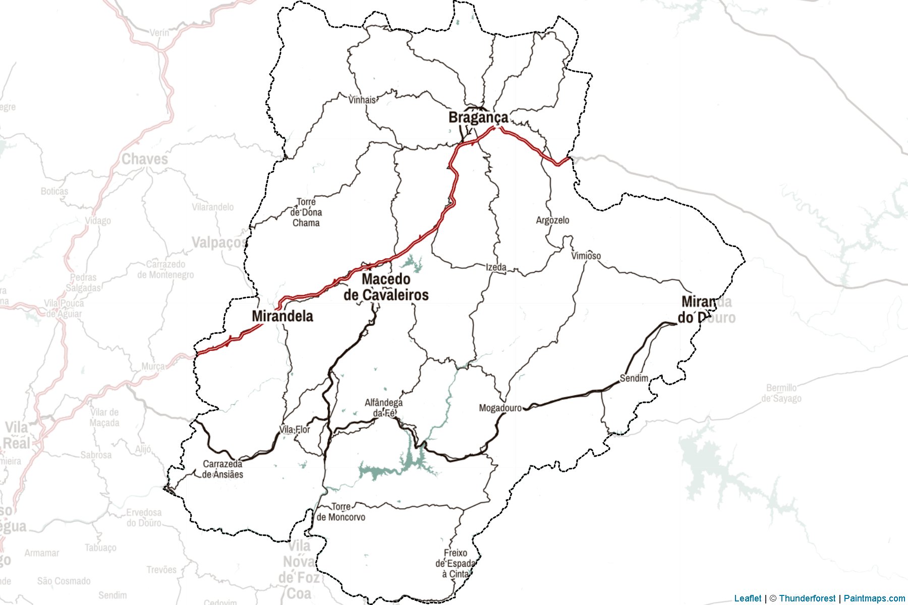 Braganza District (Portugal) Map Cropping Samples-2