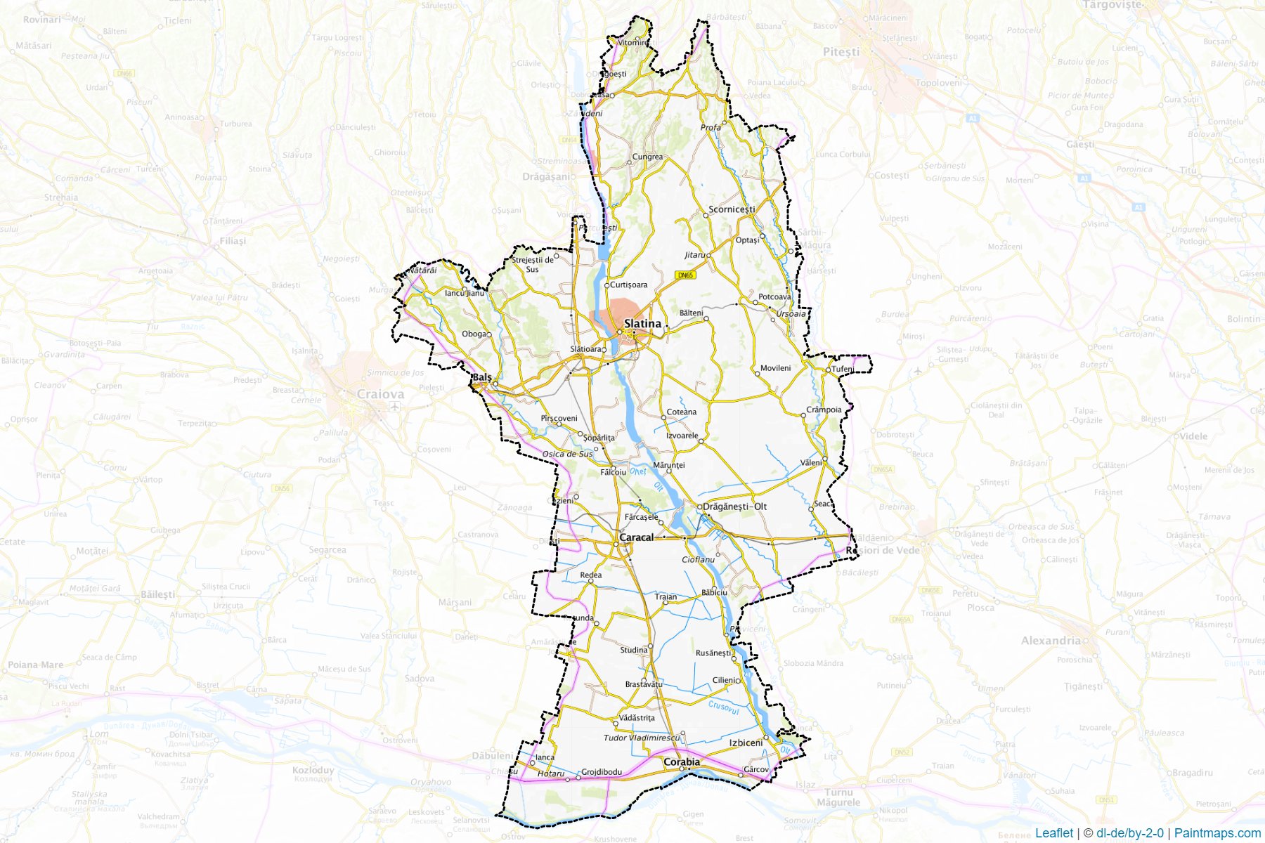 Muestras de recorte de mapas Olt (Rumania)-1