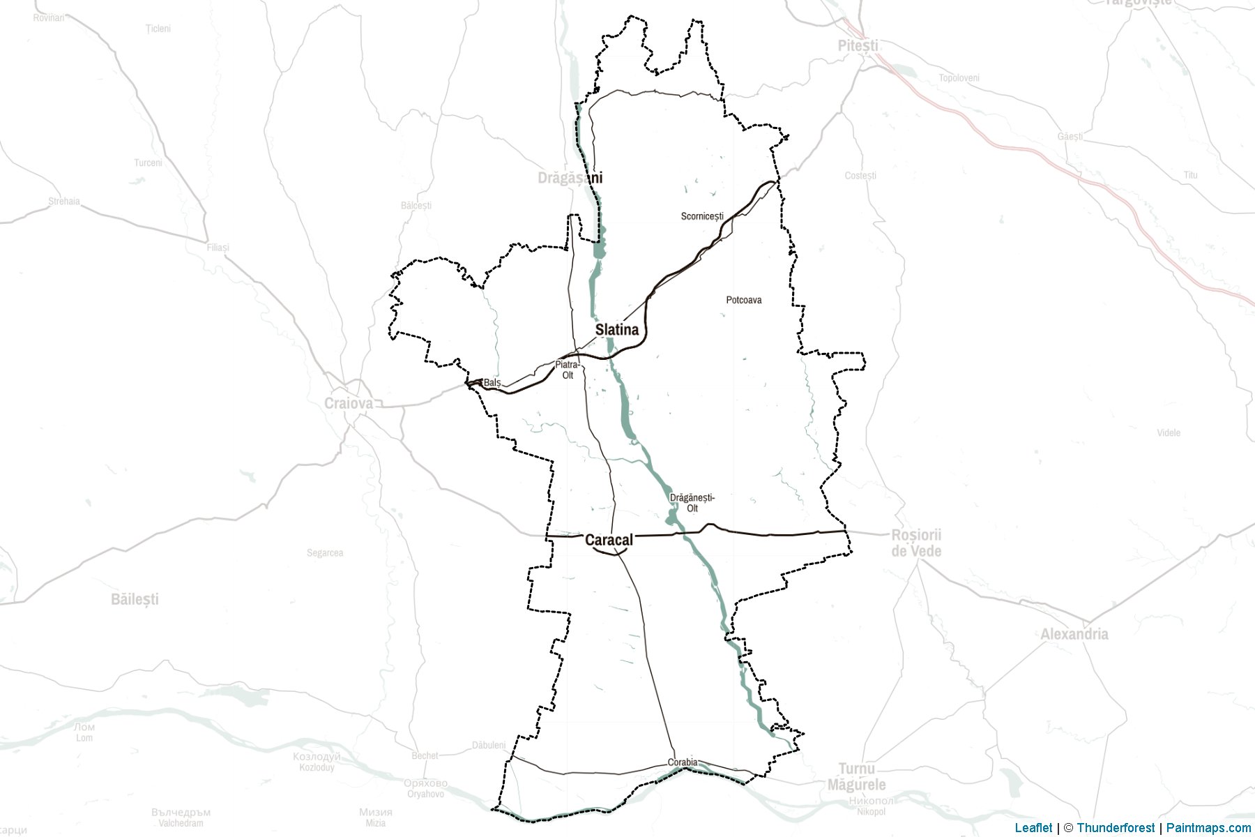 Muestras de recorte de mapas Olt (Rumania)-2