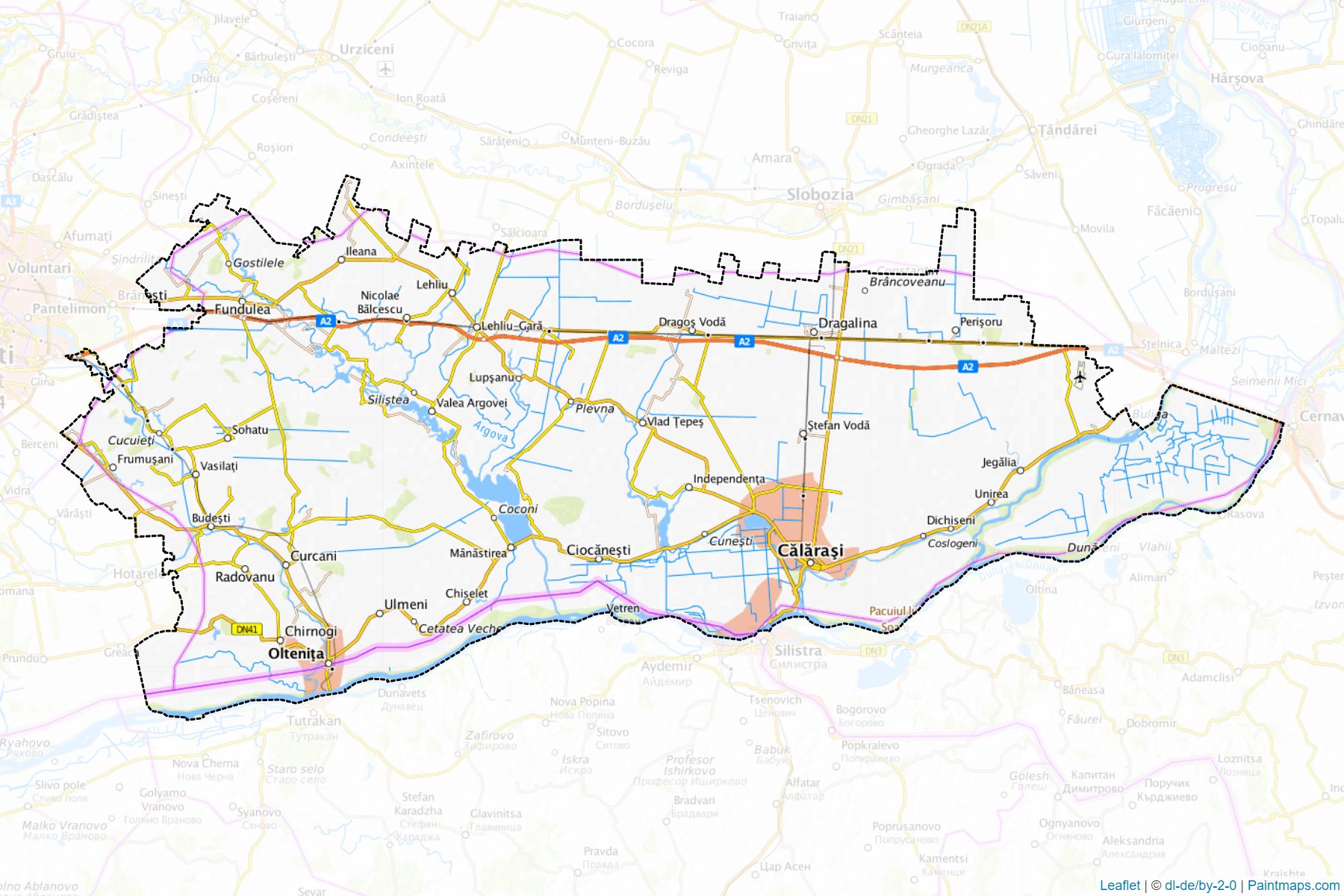 Muestras de recorte de mapas Călăraşi (Rumania)-1