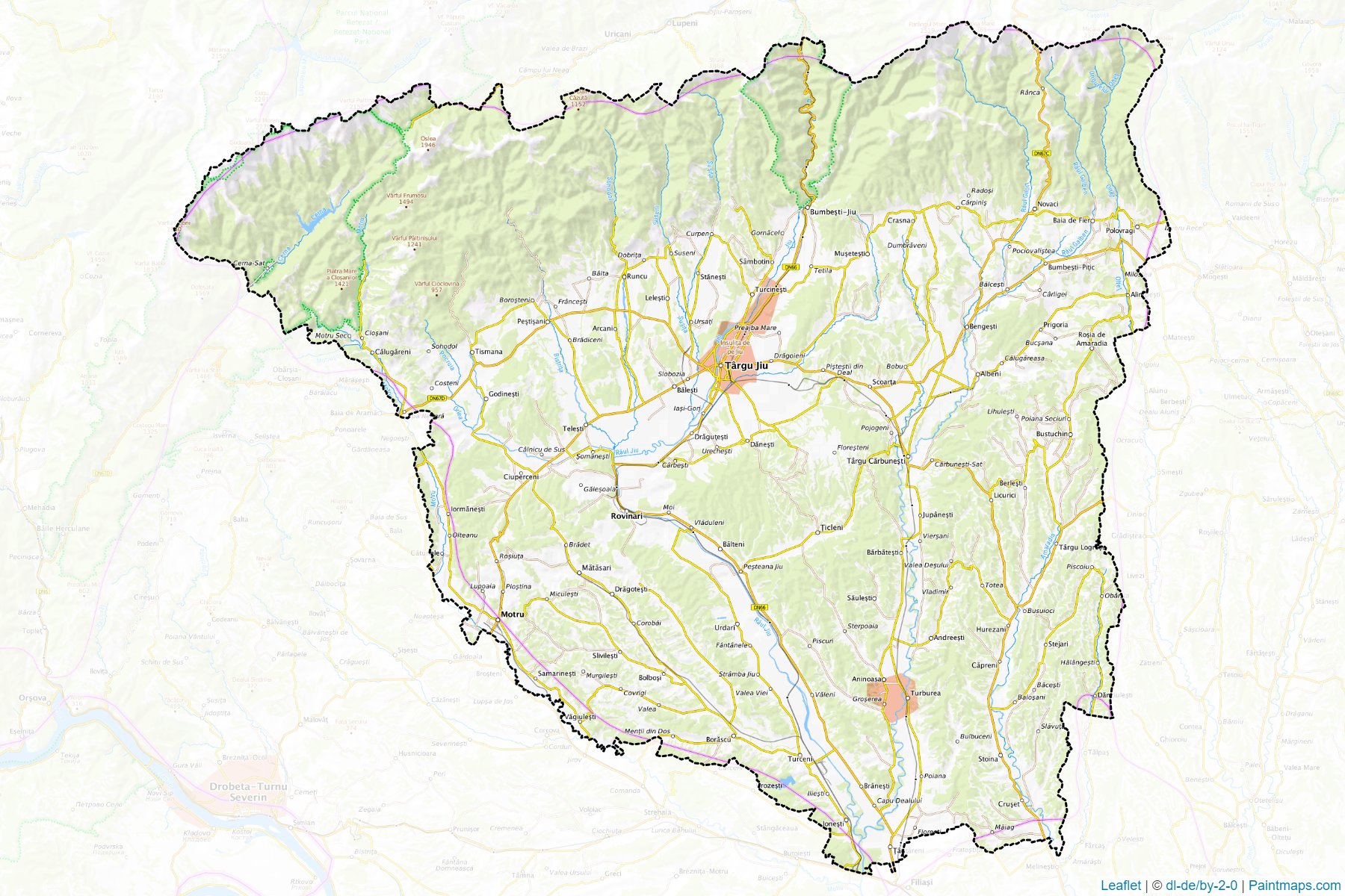 Gorj (Romania) Map Cropping Samples-1