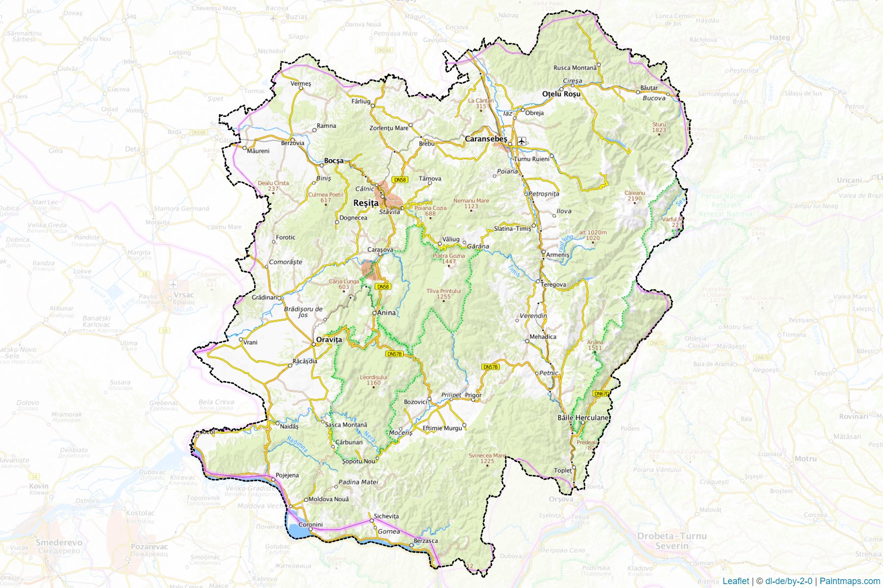 Caras-Severin (Romania) Map Cropping Samples-1