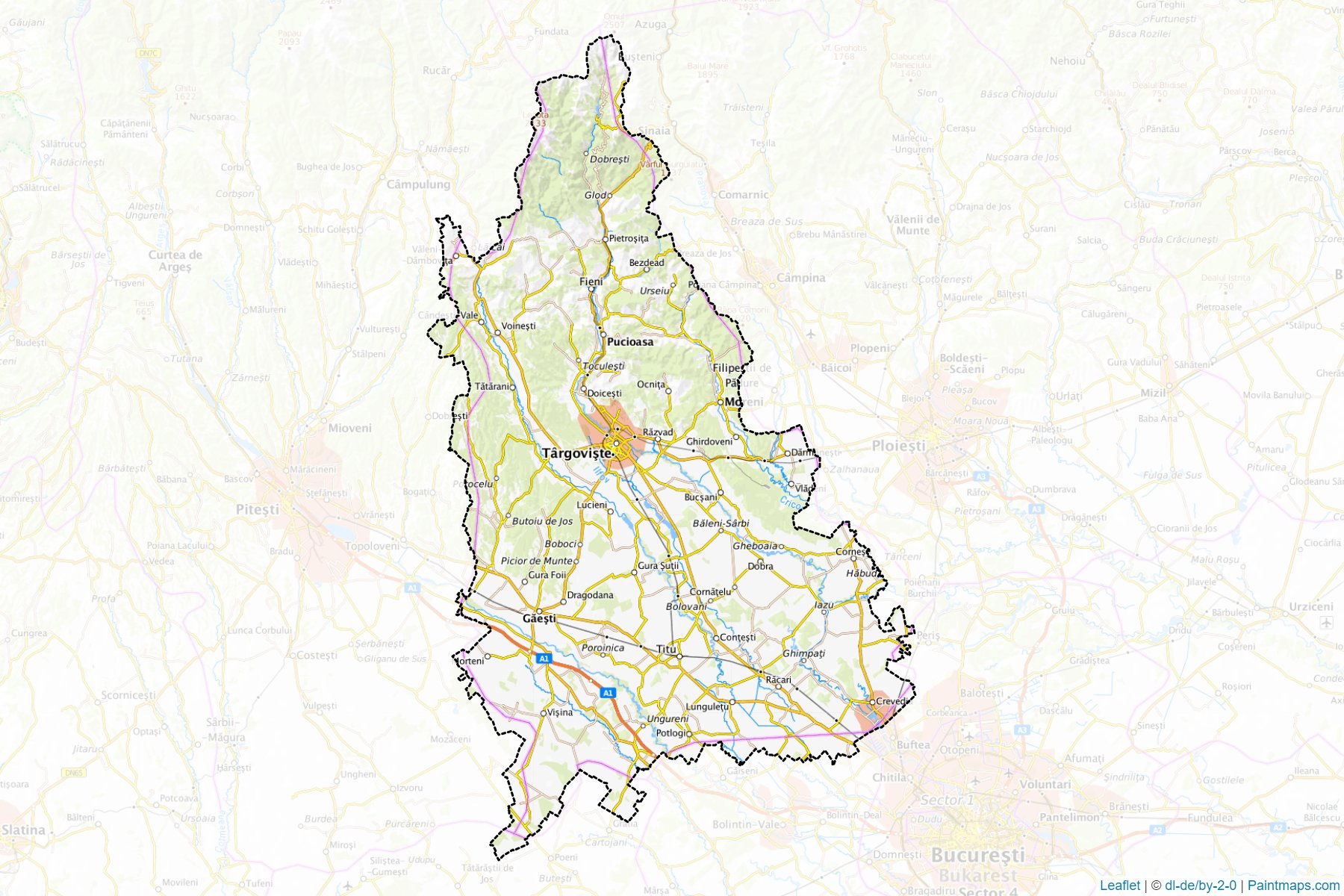 Dâmbovita (Romania) Map Cropping Samples-1