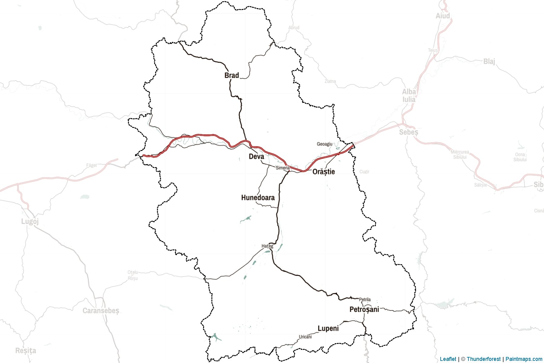 Muestras de recorte de mapas Hunedoara (Rumania)-2