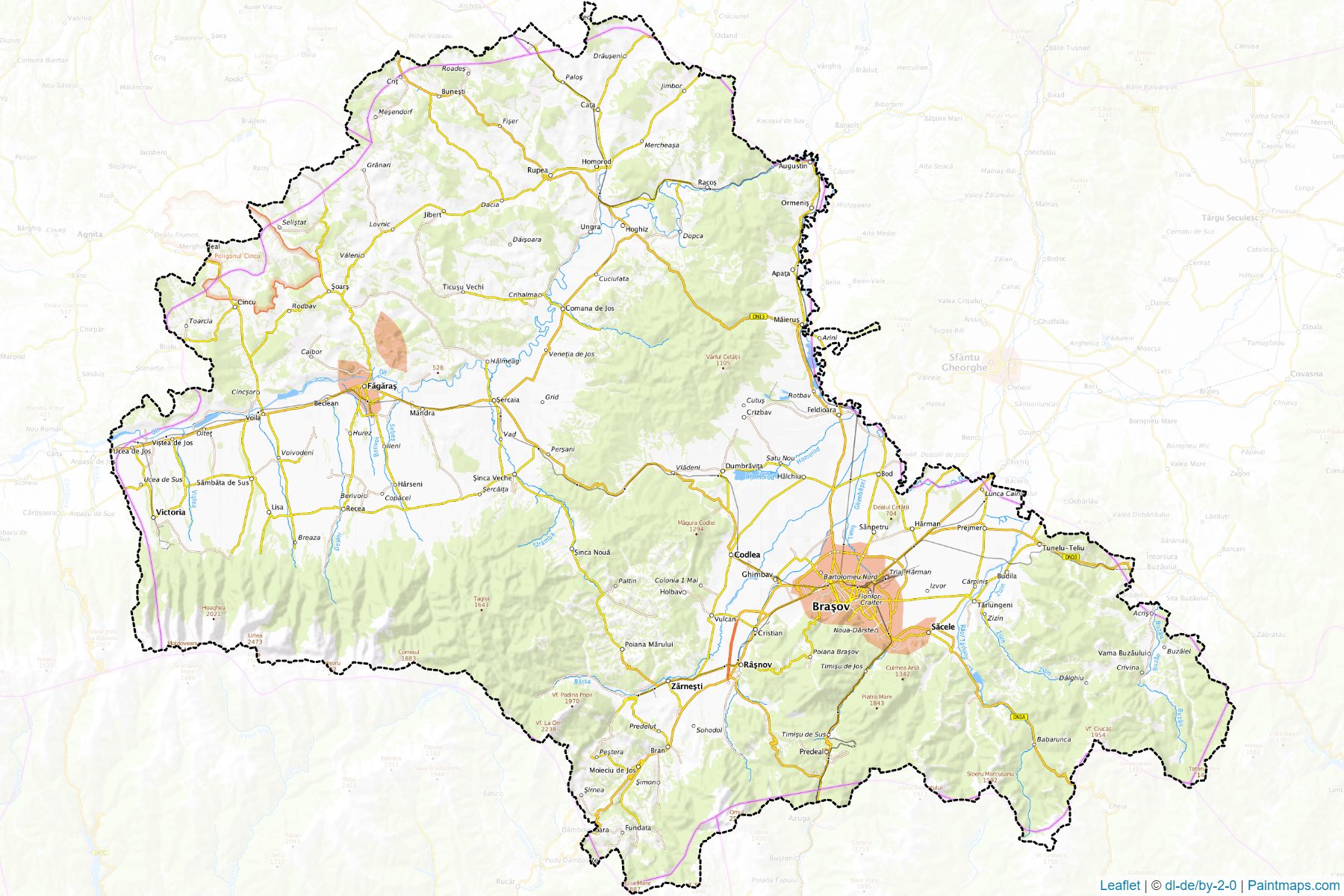 Brașov (Romanya) Haritası Örnekleri-1