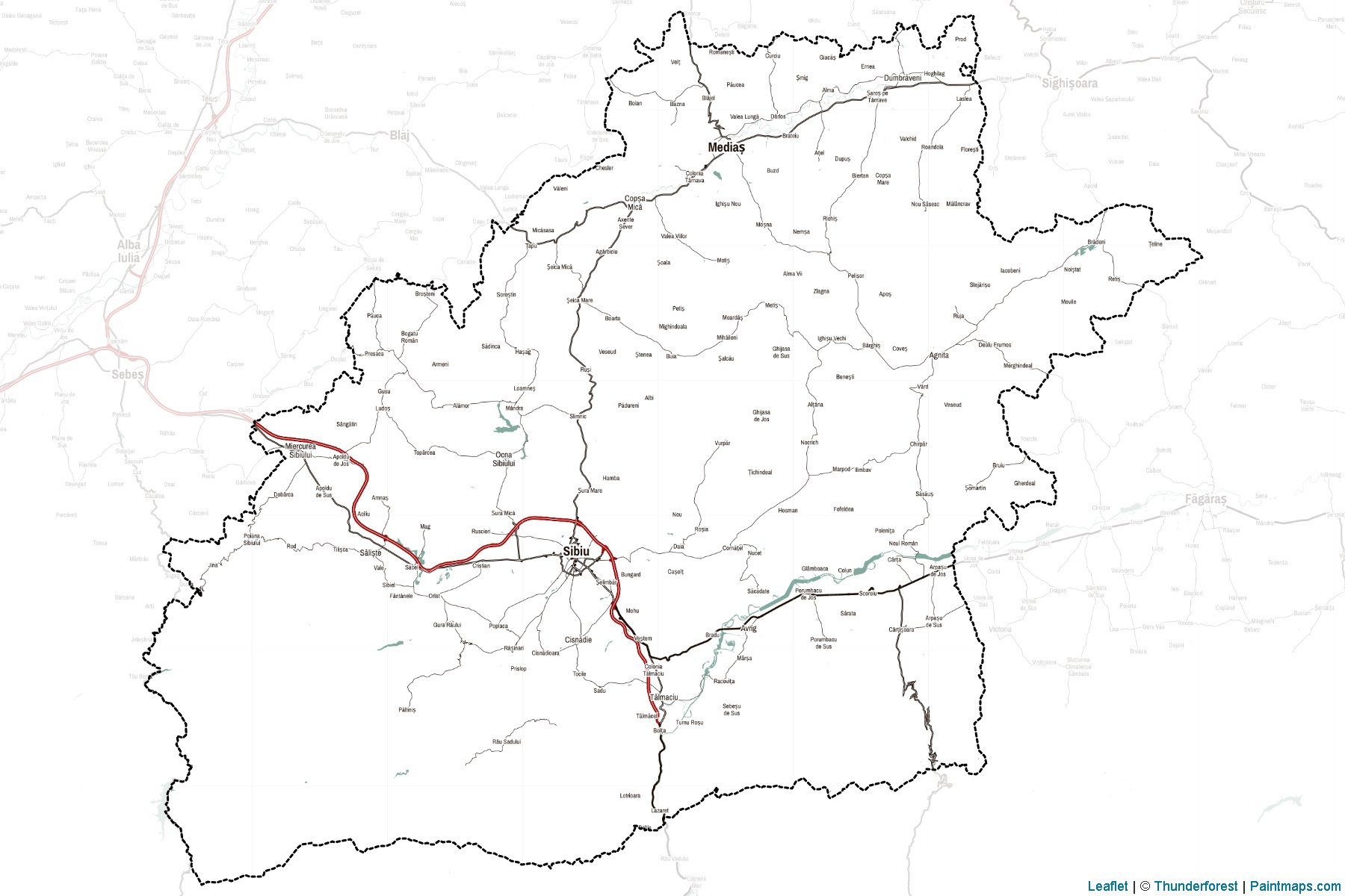 Muestras de recorte de mapas Sibiu (Rumania)-2