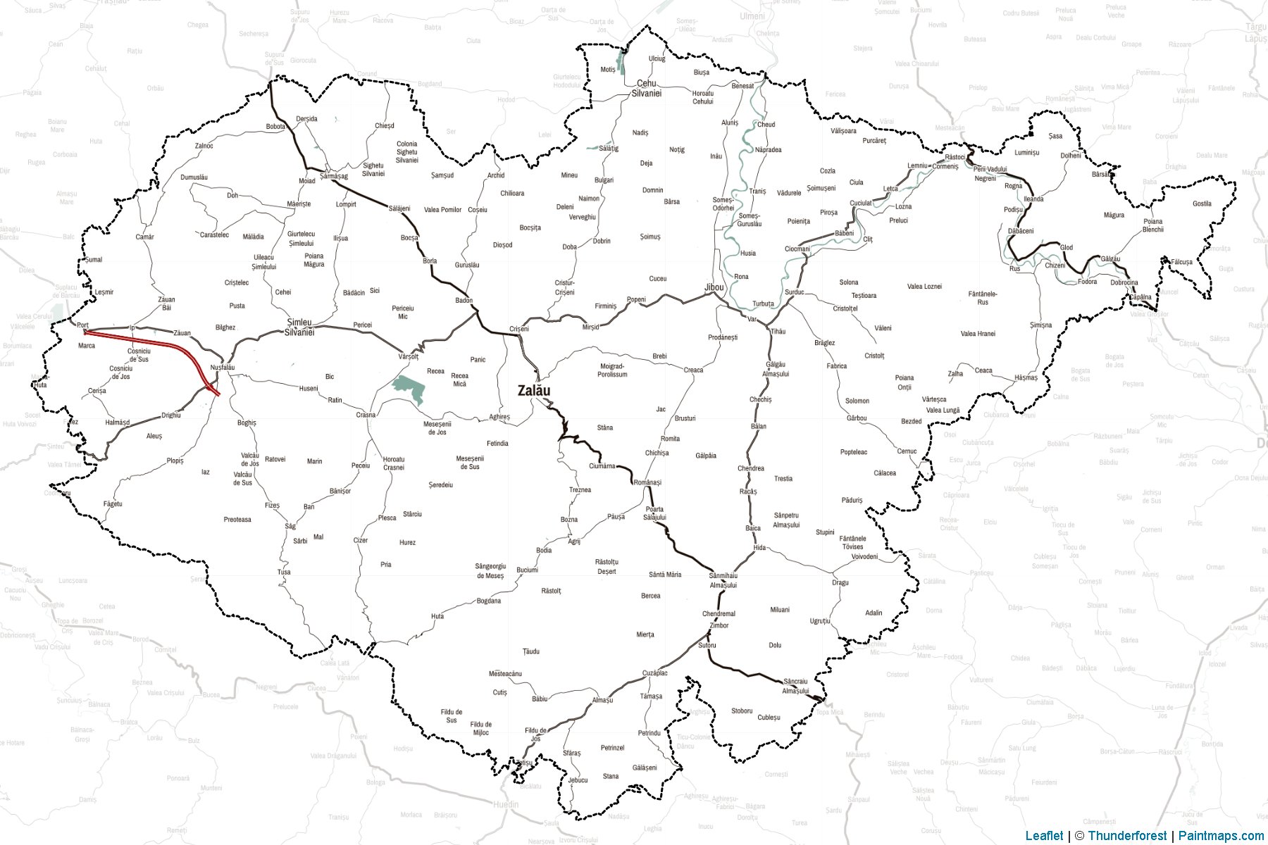 Muestras de recorte de mapas Sălaj (Rumania)-2