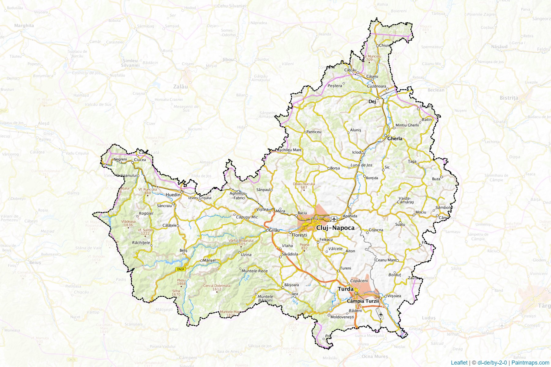 Muestras de recorte de mapas Cluj (Rumania)-1