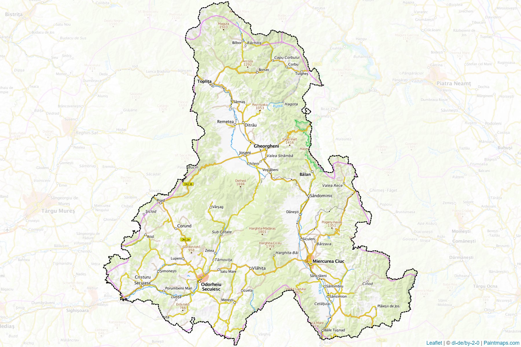 Harghita (Romania) Map Cropping Samples-1