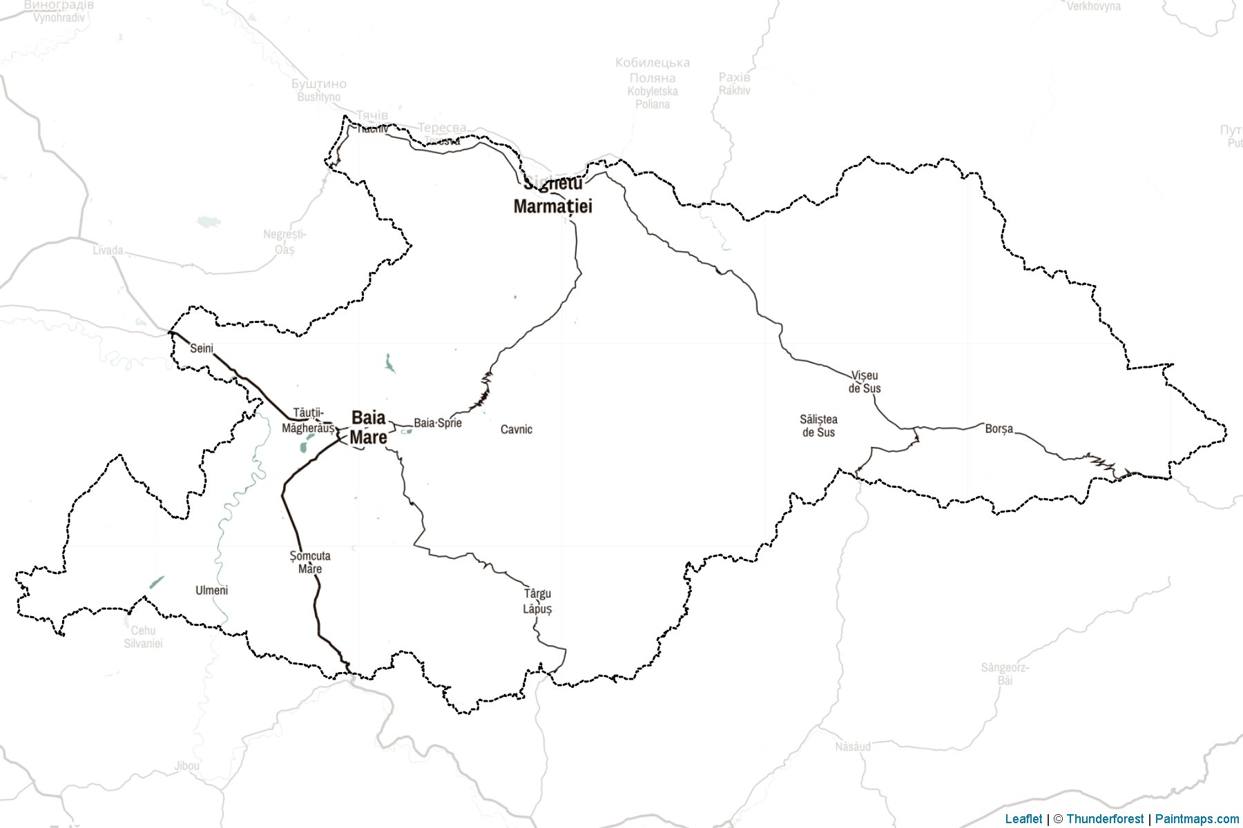 Muestras de recorte de mapas Maramureş (Rumania)-2