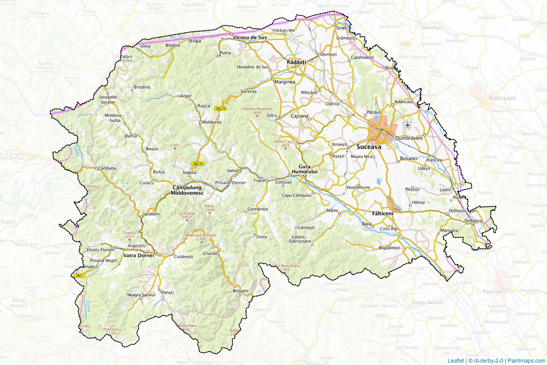 Muestras de recorte de mapas Suceava (Rumania)-1