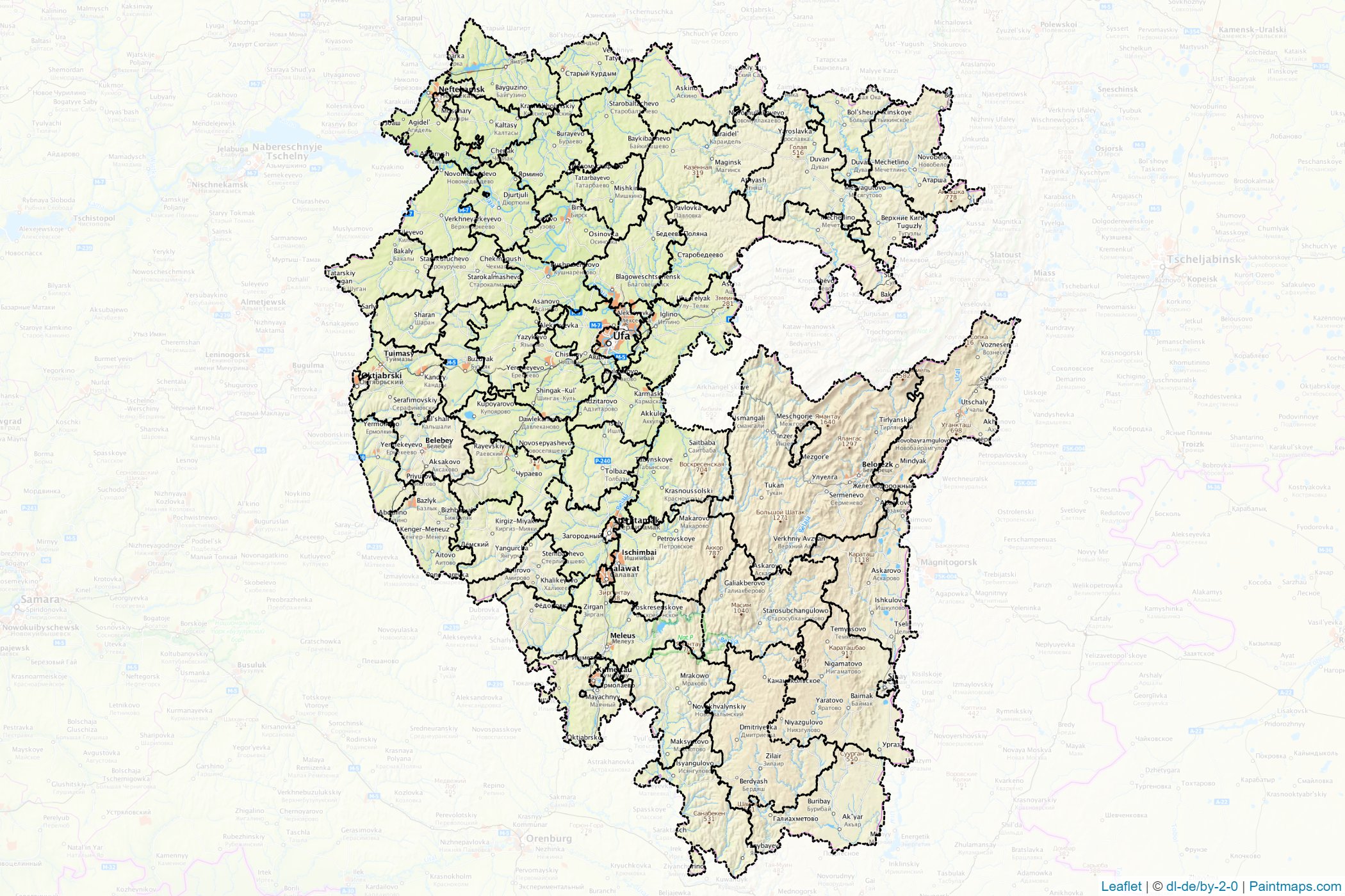 Bashkortostan (Russia) Map Cropping Samples-1