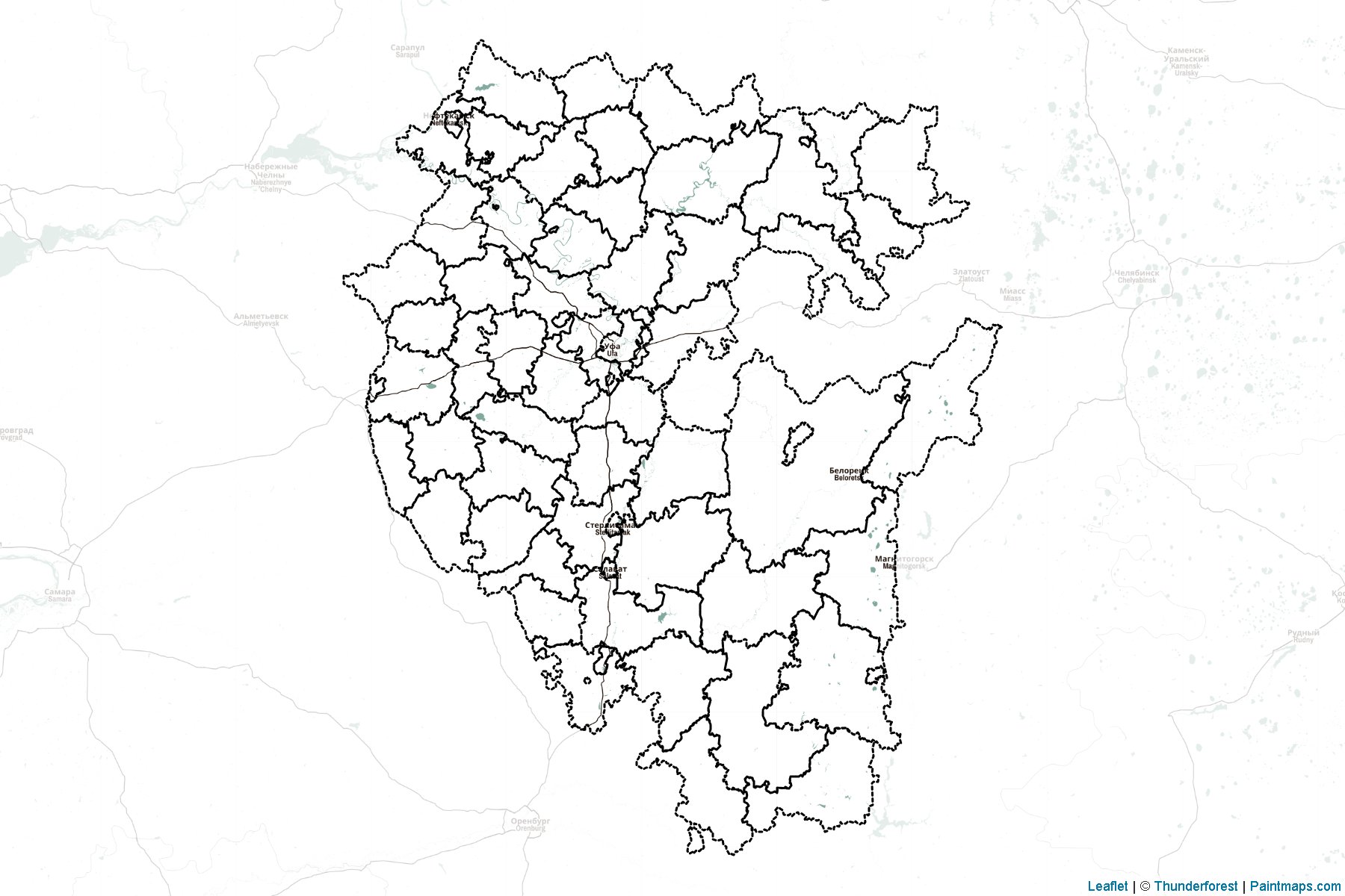 Bashkortostan (Russia) Map Cropping Samples-2