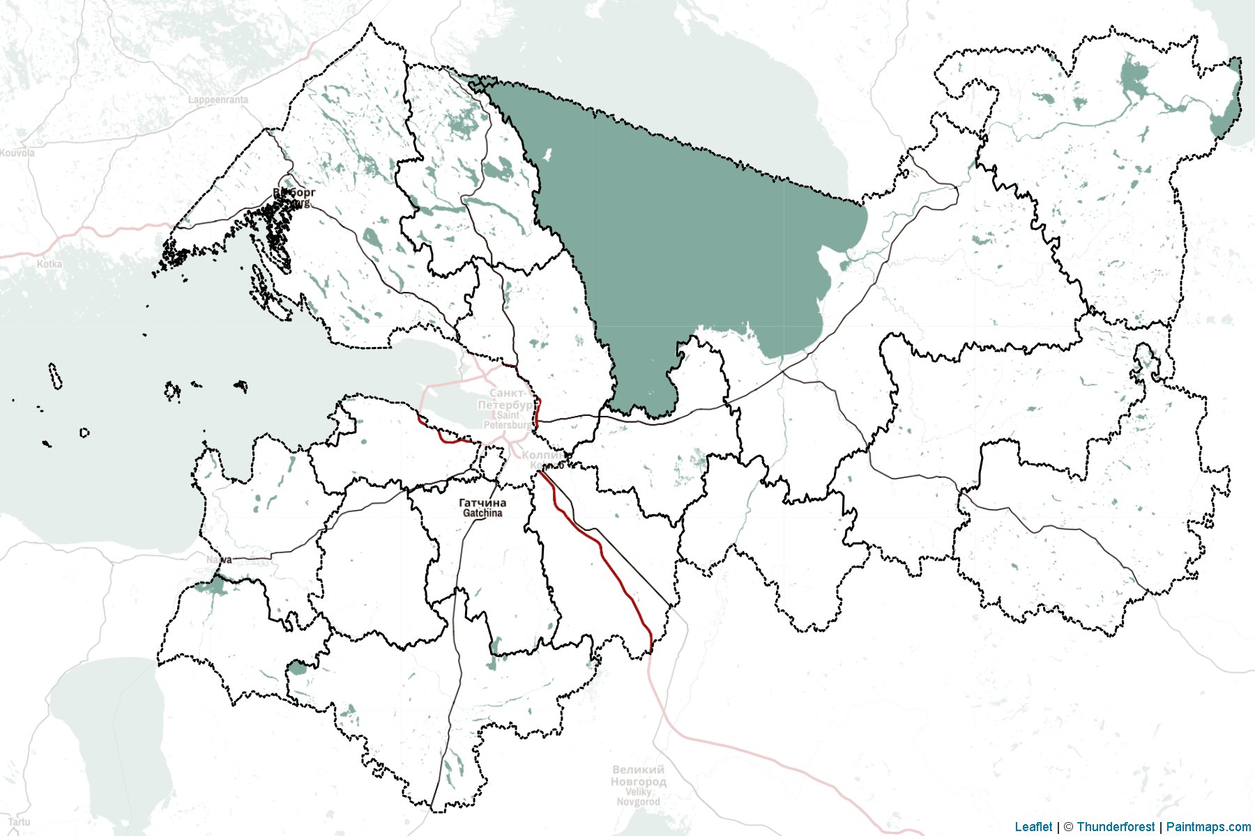 Muestras de recorte de mapas Leningrad (Federación Rusa)-2