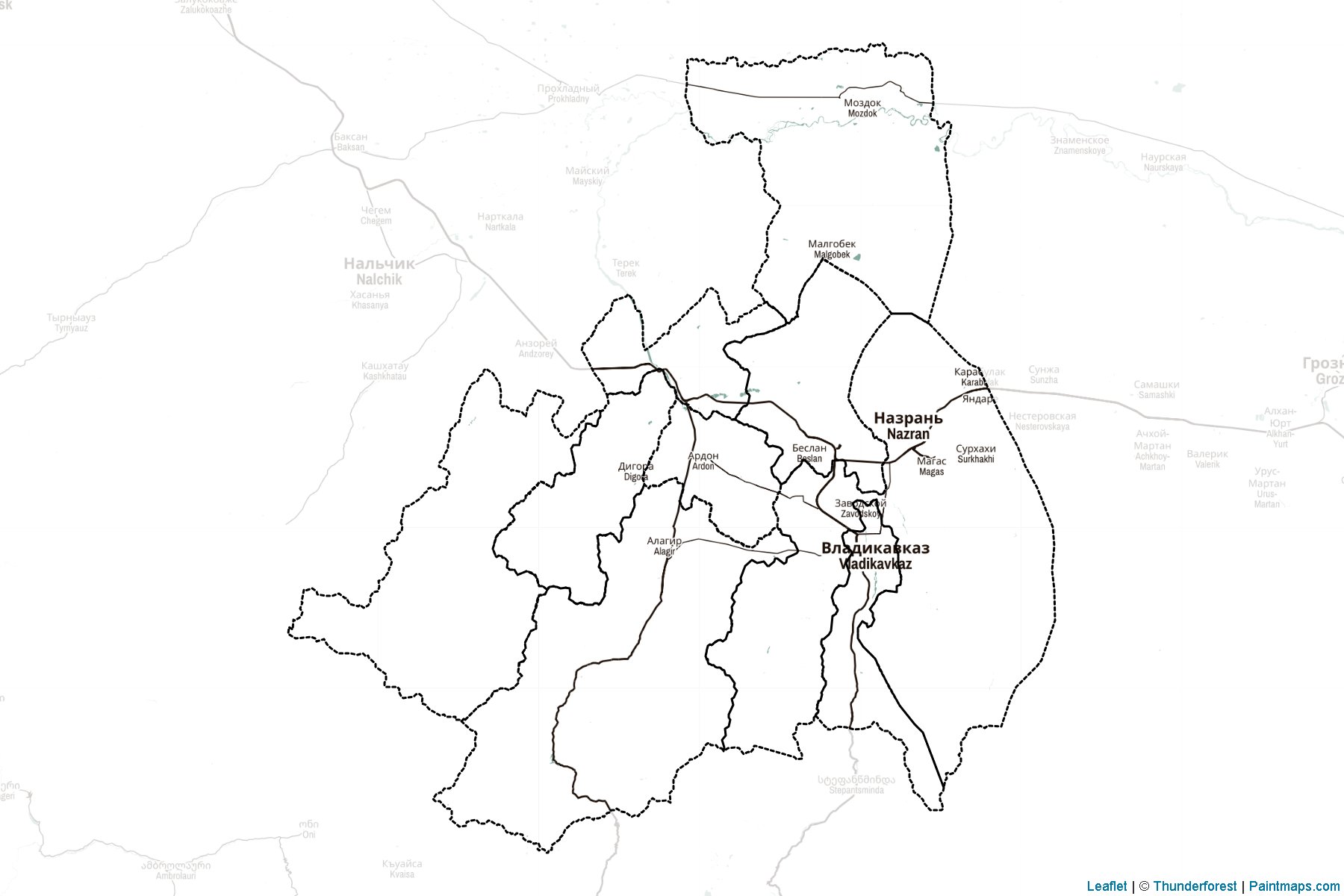 North Ossetia-Alania (Russia) Map Cropping Samples-2