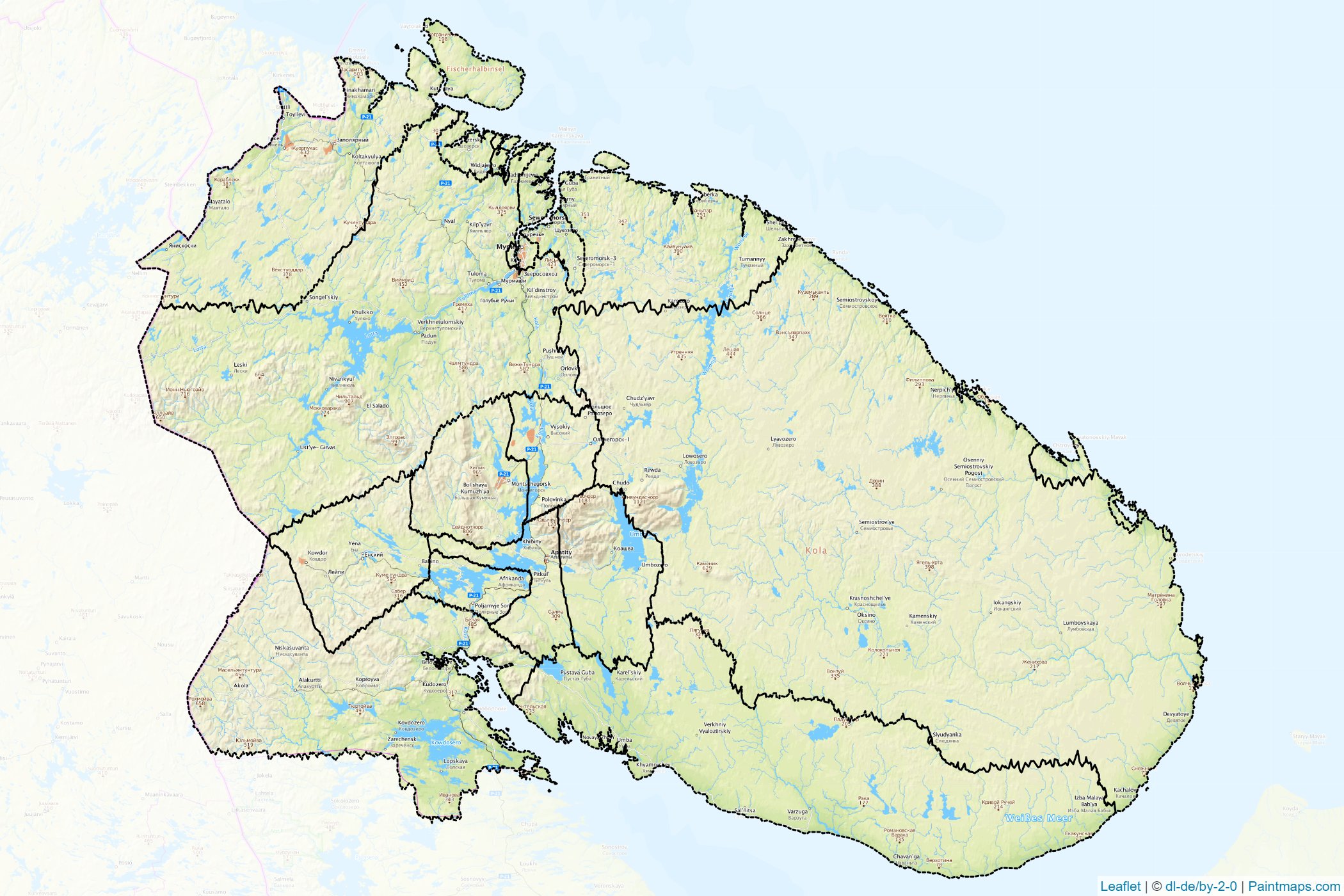 Murmansk (Russia) Map Cropping Samples-1