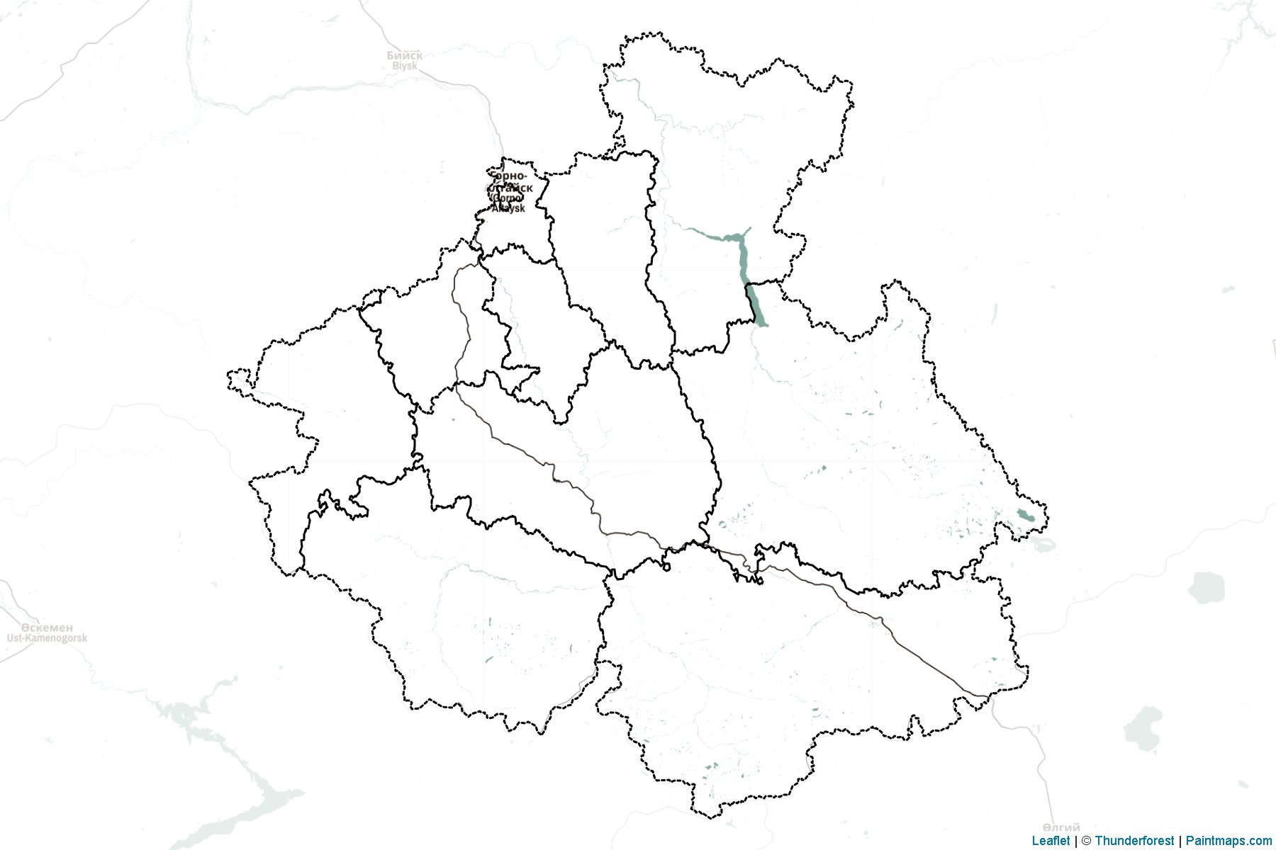 Muestras de recorte de mapas Gorno-Altay (Federación Rusa)-2