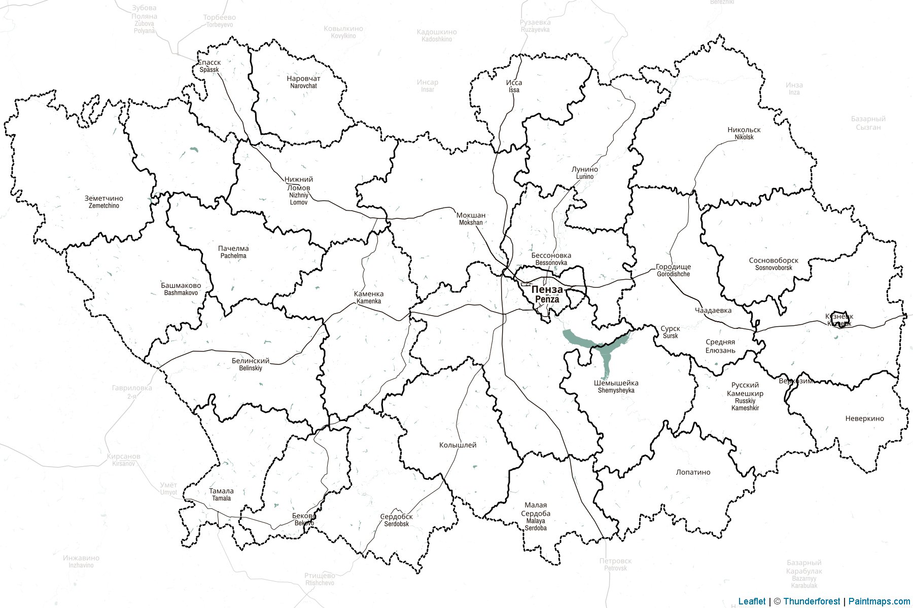 Muestras de recorte de mapas Penza (Federación Rusa)-2