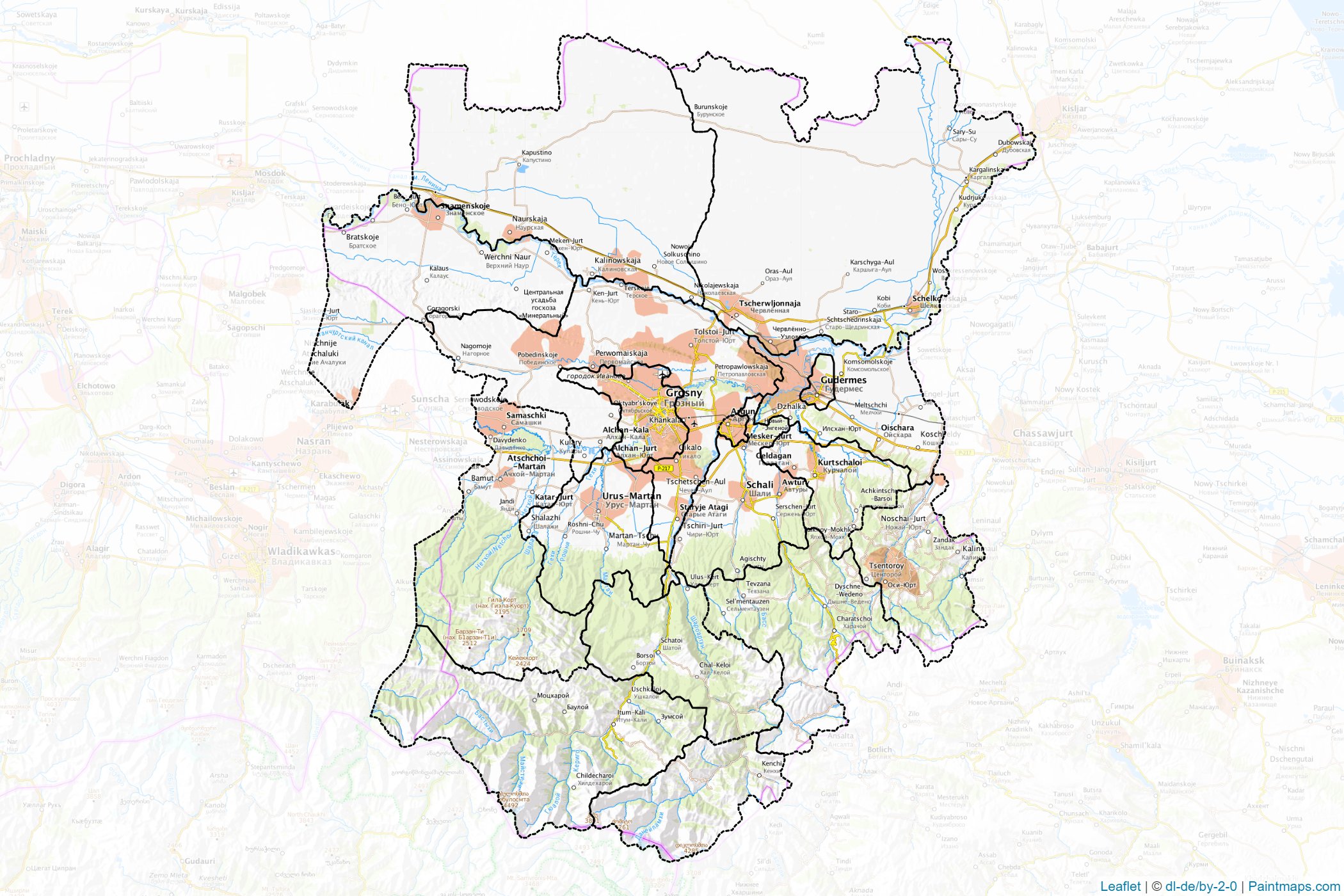 Chechnya (Russia) Map Cropping Samples-1