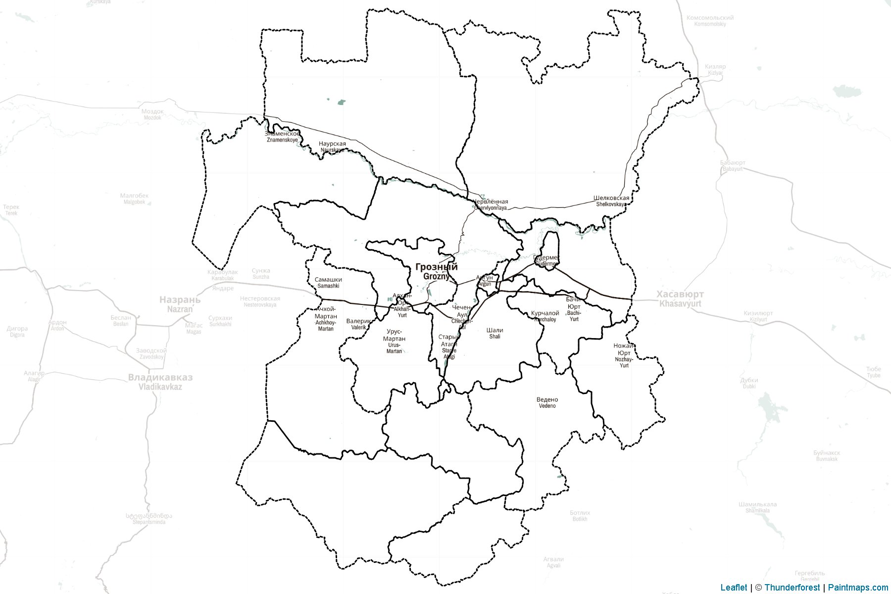 Muestras de recorte de mapas Chechnya (Federación Rusa)-2